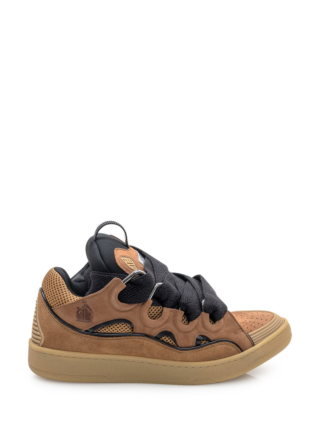 Curb Sneakers In Brown Leather And Mesh Lanvin – Гарантія оригінальності – боковий вид