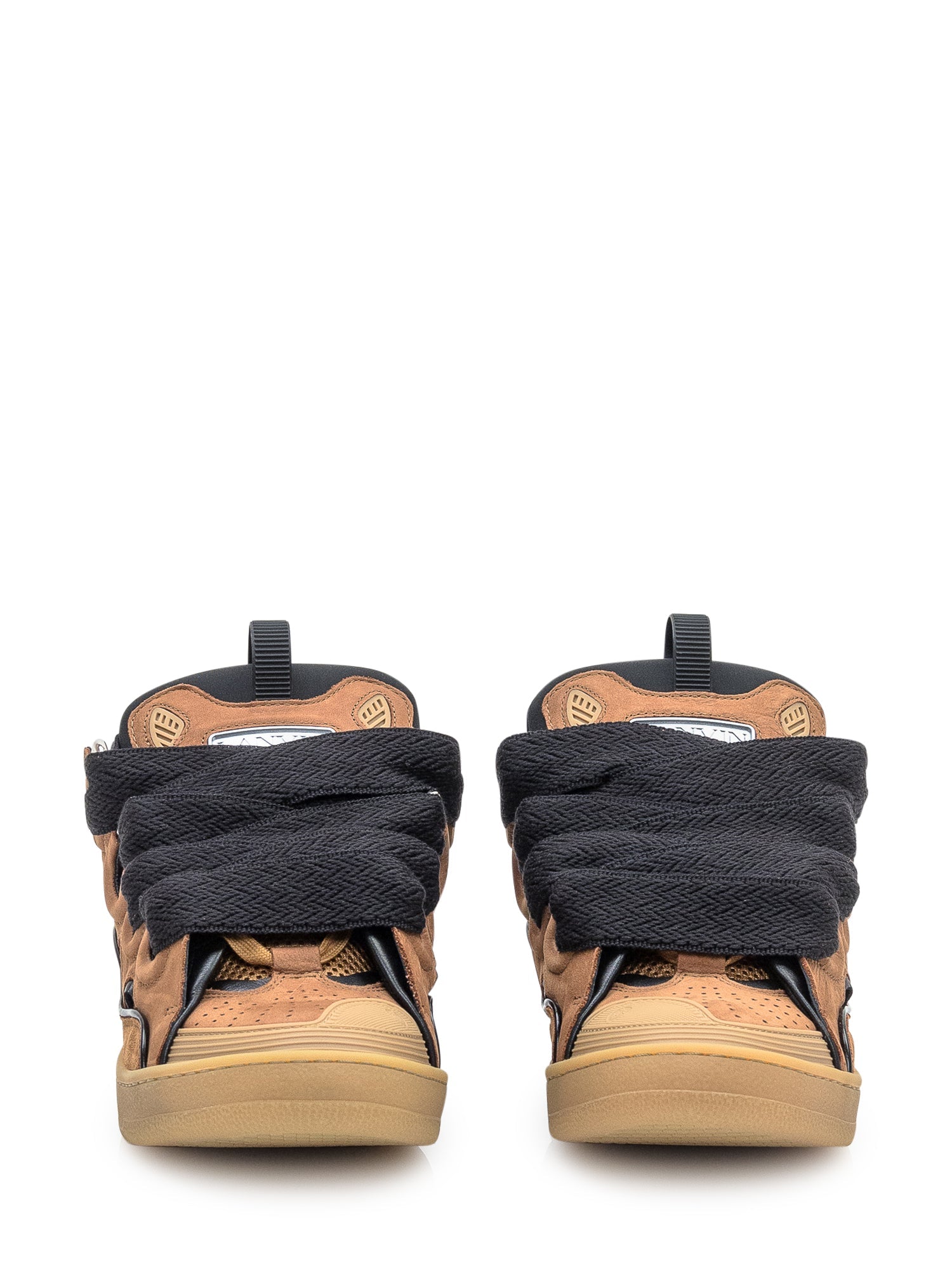 Curb Sneakers In Brown Leather And Mesh Lanvin – Гарантія оригінальності – вид ззаду