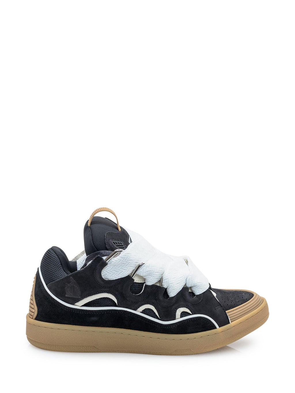 Curb Sneakers In Black Leather And Mesh Lanvin – Гарантія оригінальності – боковий вид