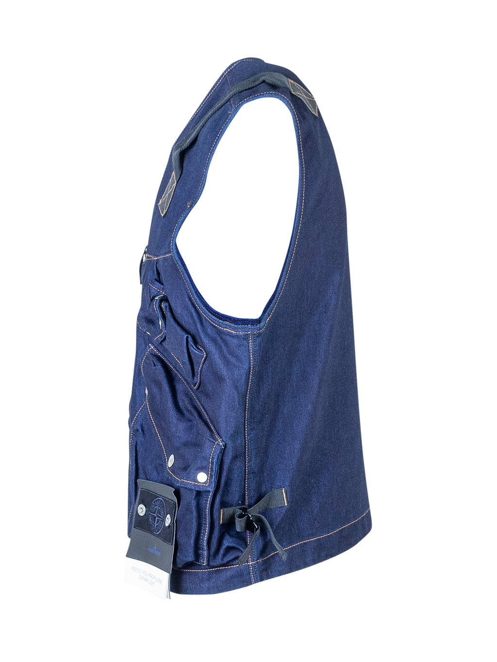 Blue Denim Vest Stone island – Гарантія оригінальності – вид ззаду