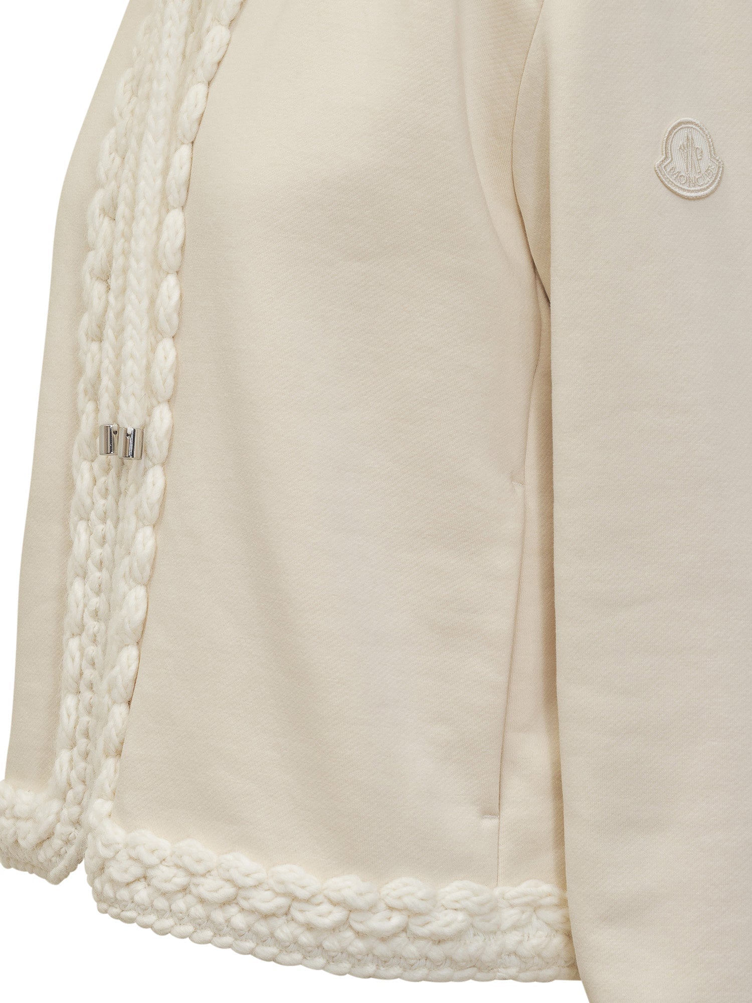 White Hoodie With Braided Trim Details Moncler – Гарантія оригінальності – збільшений вид