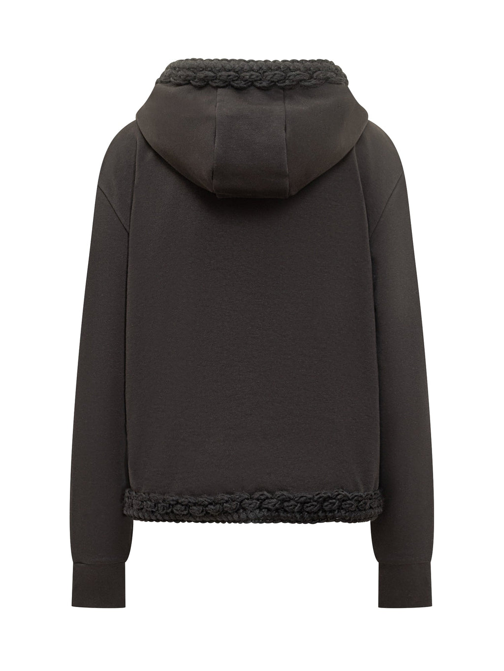 Black Hoodie With Braided Trim Details Moncler – Гарантія оригінальності – вид ззаду