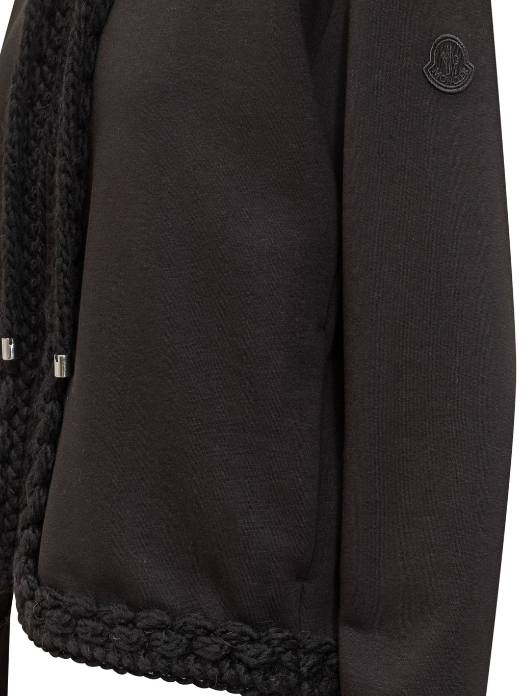Black Hoodie With Braided Trim Details Moncler – Гарантія оригінальності – збільшений вид