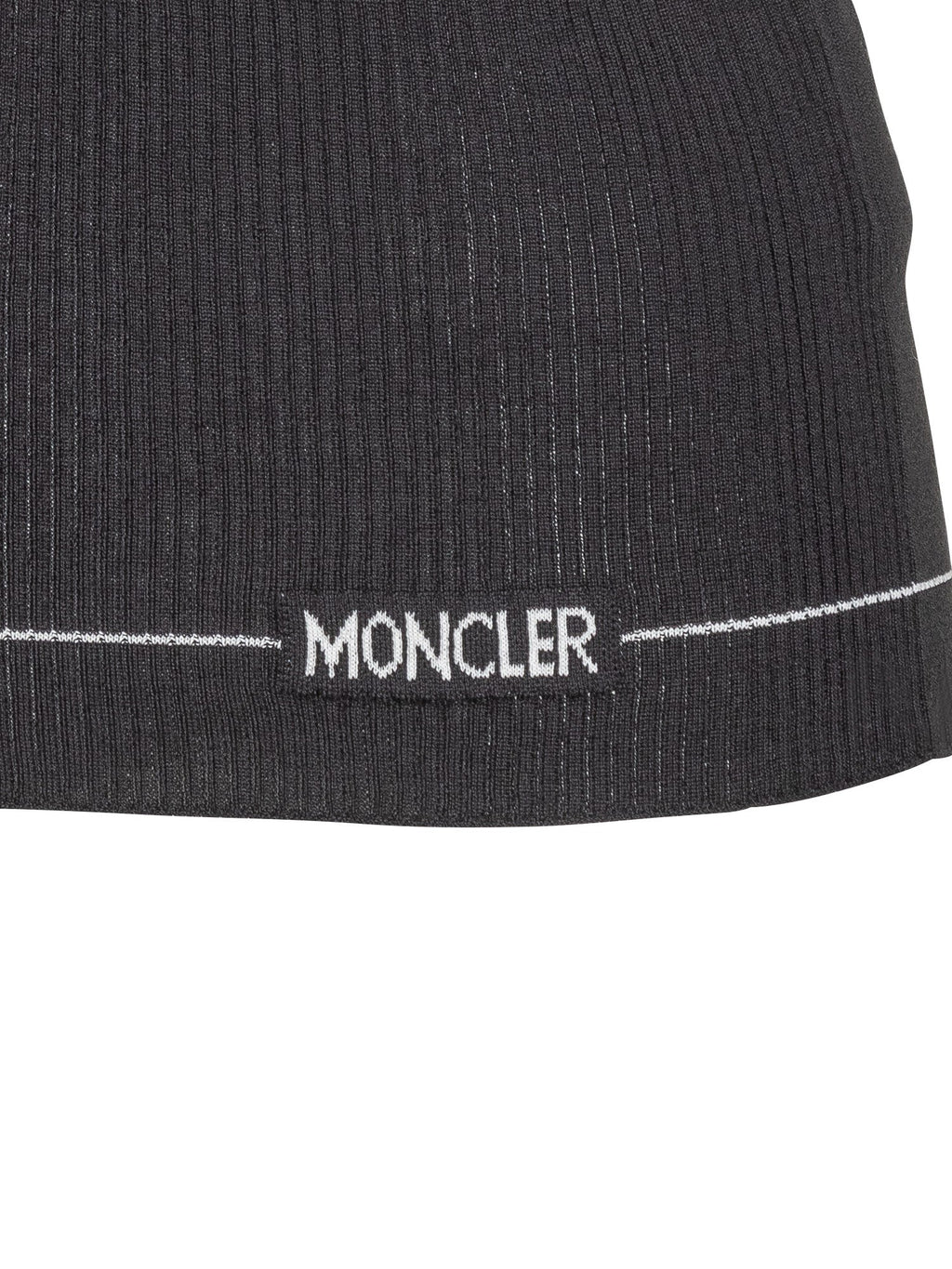 Black Fitted Ribbed Turtleneck Sweater By Moncler Moncler – Гарантія оригінальності – збільшений вид