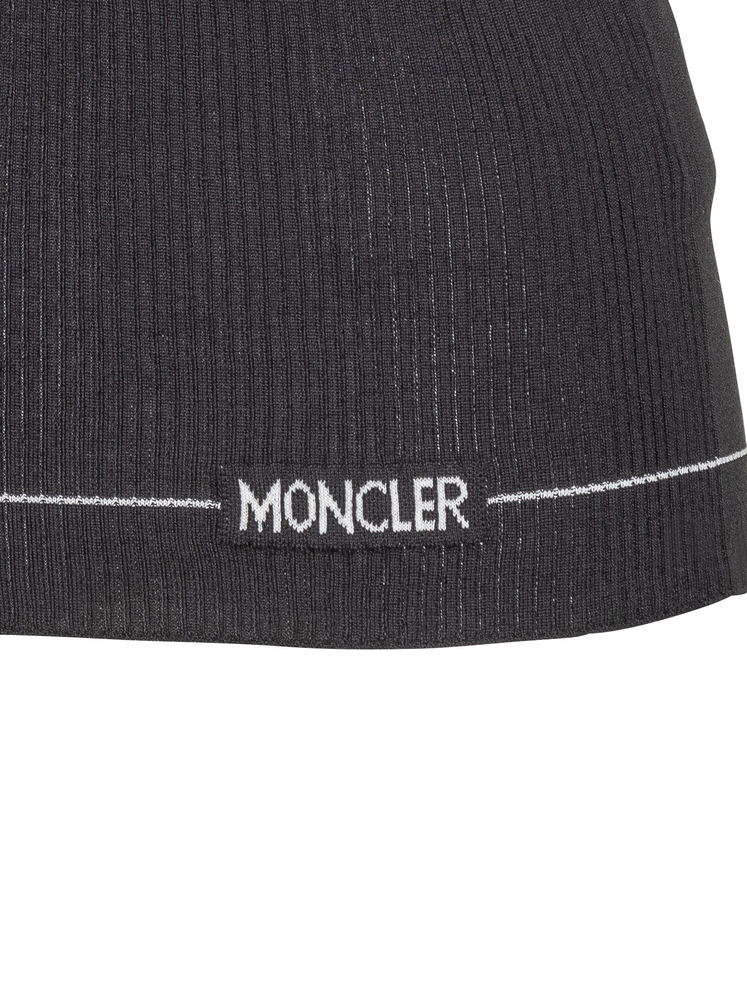 Black Fitted Ribbed Turtleneck Sweater By Moncler Moncler – Гарантія оригінальності – збільшений вид