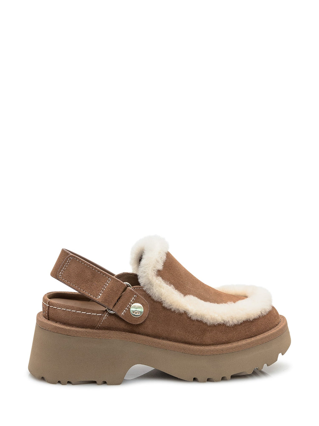 Оригінальна Esmee Clog Brown Suede Mules Ugg – боковий вид
