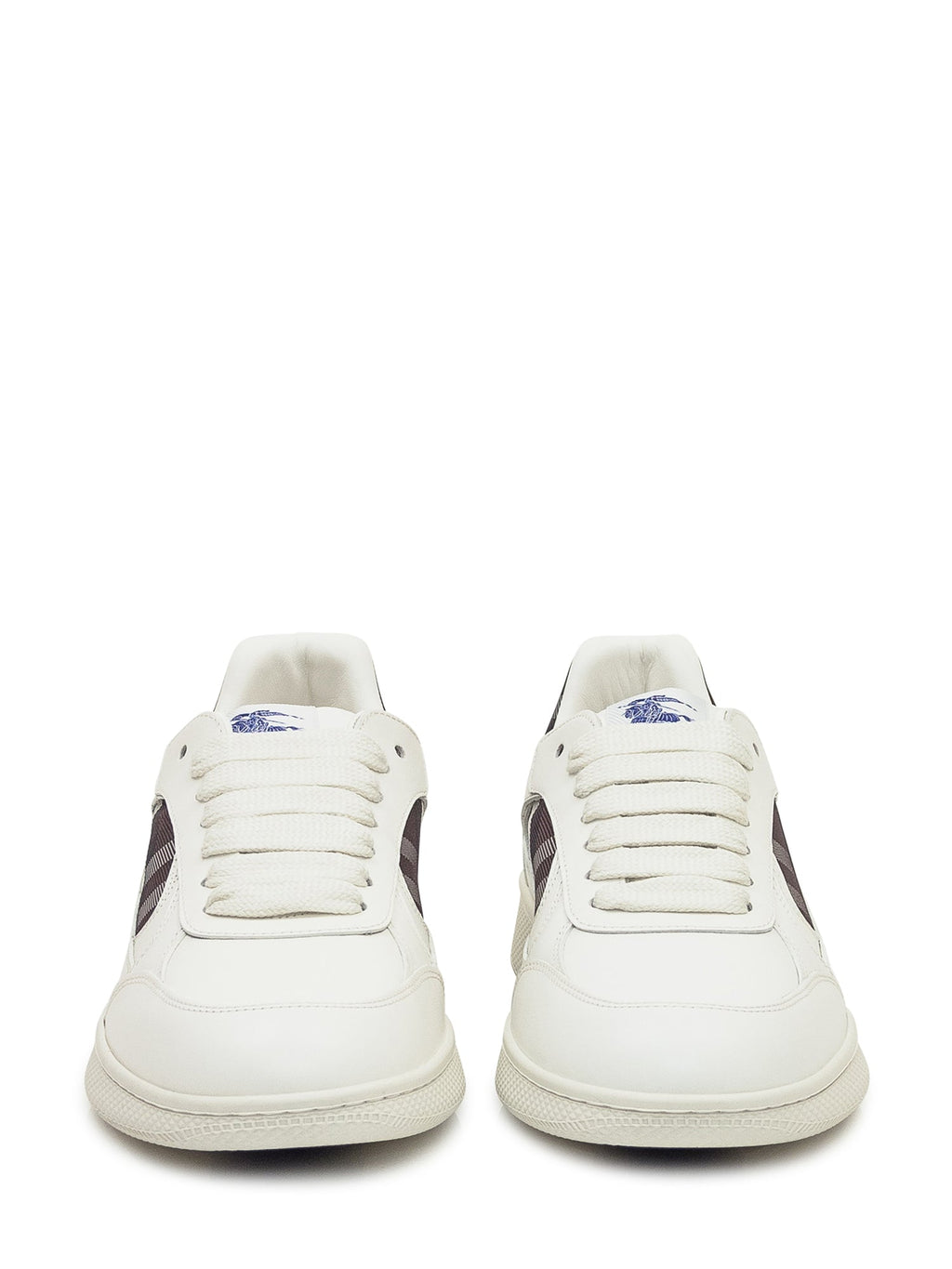 Low Top Leather Sneakers With Check Detail Burberry оригінал – Купити в Україні – вид ззаду