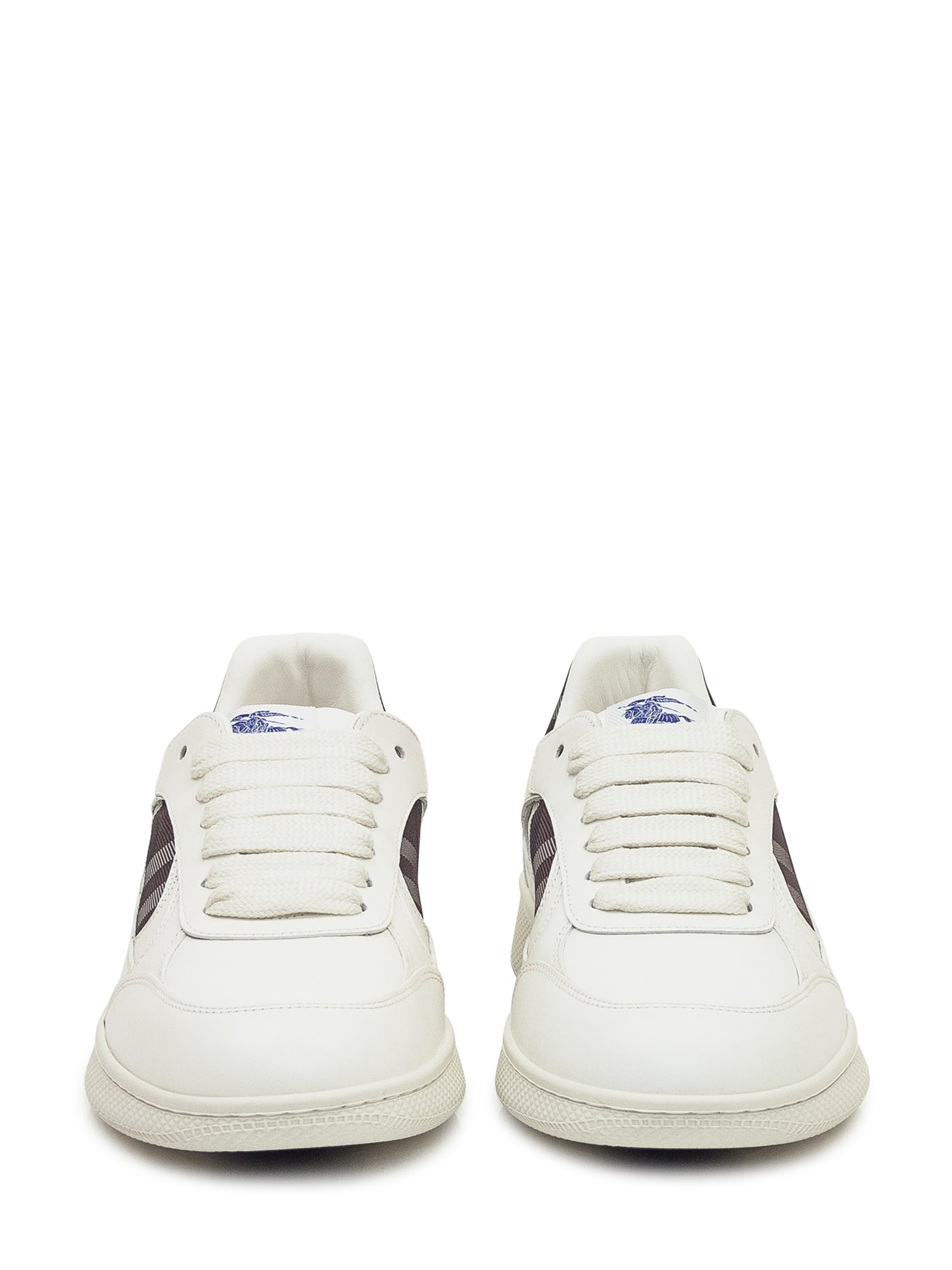 Low Top Leather Sneakers With Check Detail Burberry оригінал – Купити в Україні – вид ззаду