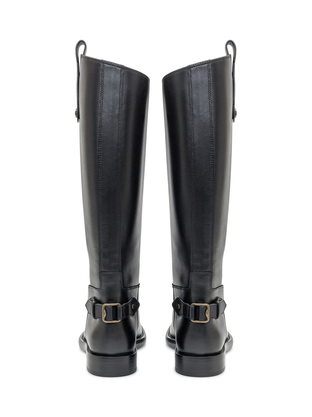 Оригінальна Black Leather Tall Boots With Buckle Burberry – детальний вид