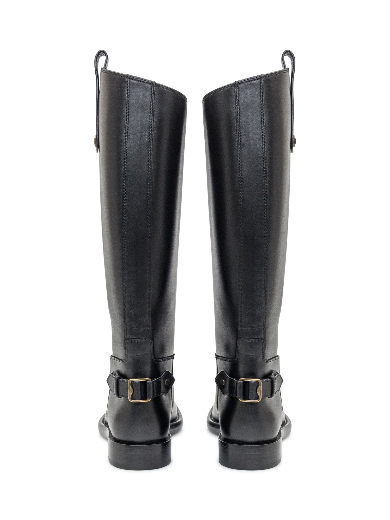 Оригінальна Black Leather Tall Boots With Buckle Burberry – детальний вид