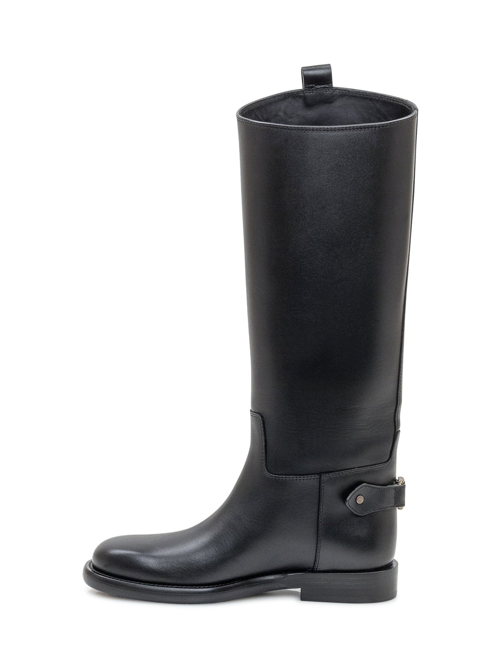 Оригінальна Black Leather Tall Boots With Buckle Burberry – збільшений вид