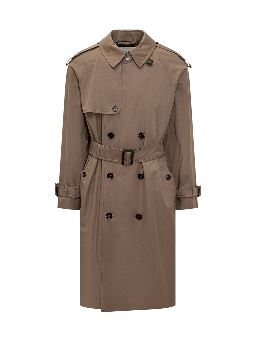 Оригінальна Long Double Breasted Beige Trench Burberry – боковий вид