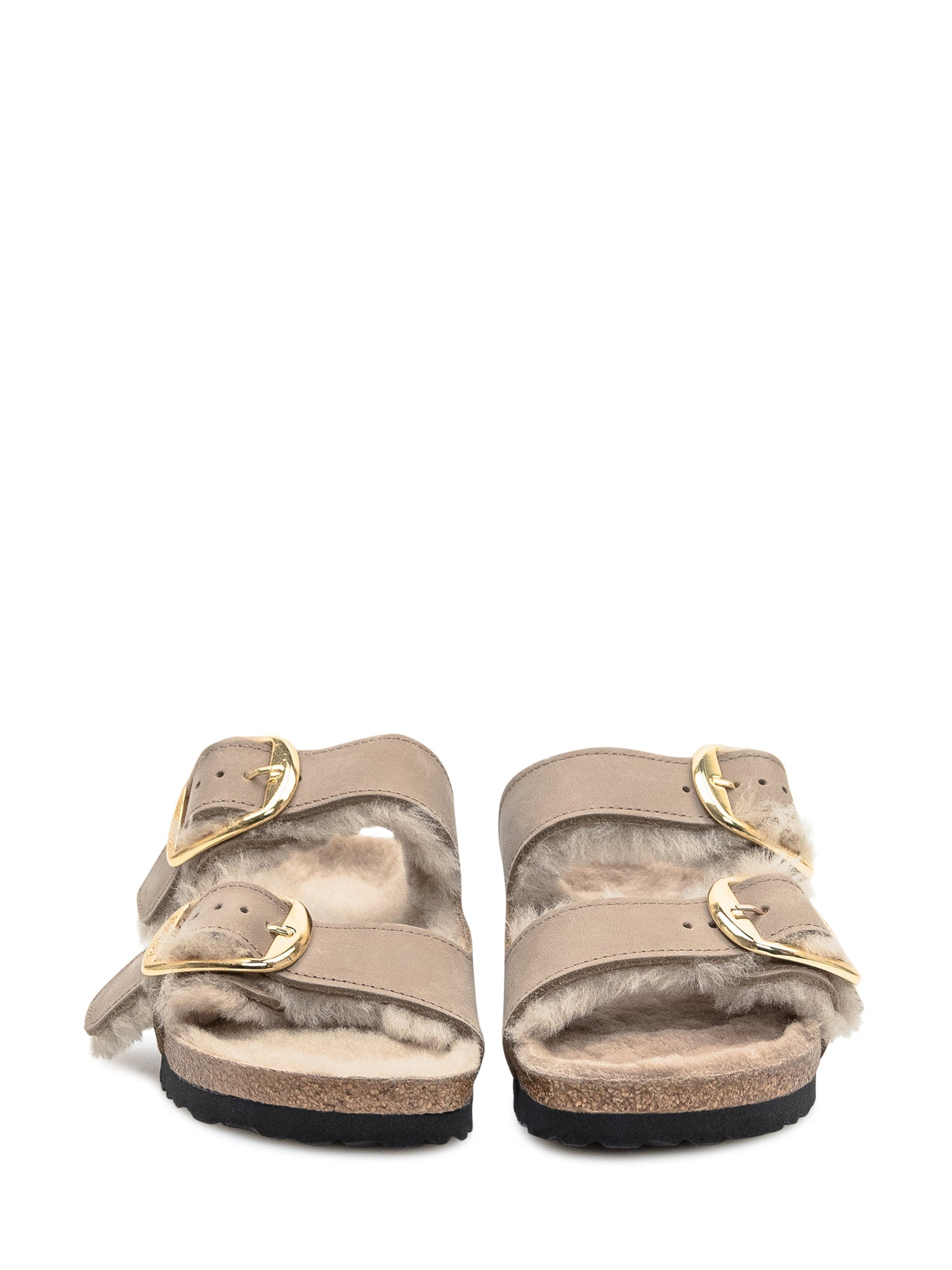 Arizona Shearling Sandals With Gold Buckle Birkenstock – Гарантія оригінальності – вид ззаду