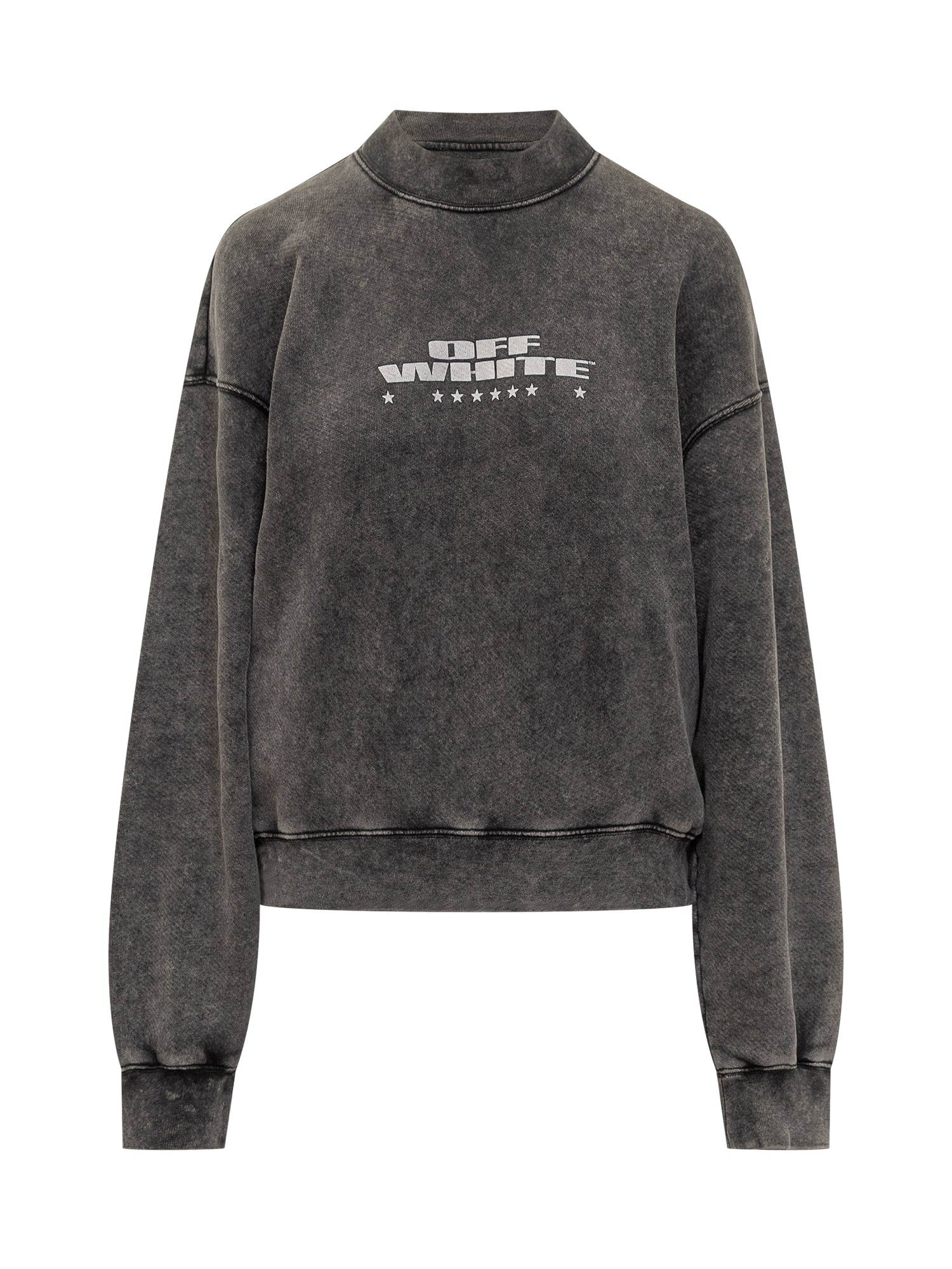 Black Washed Sweatshirt With Logo Off-white оригінал – Купити в Україні – боковий вид