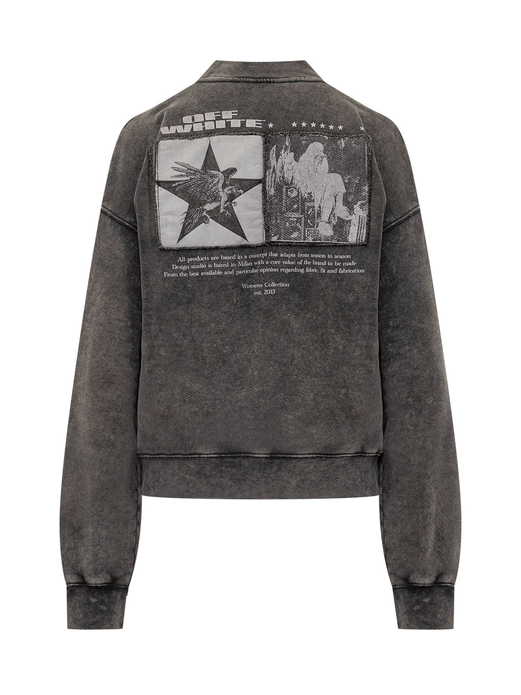 Black Washed Sweatshirt With Logo Off-white оригінал – Купити в Україні – вид ззаду