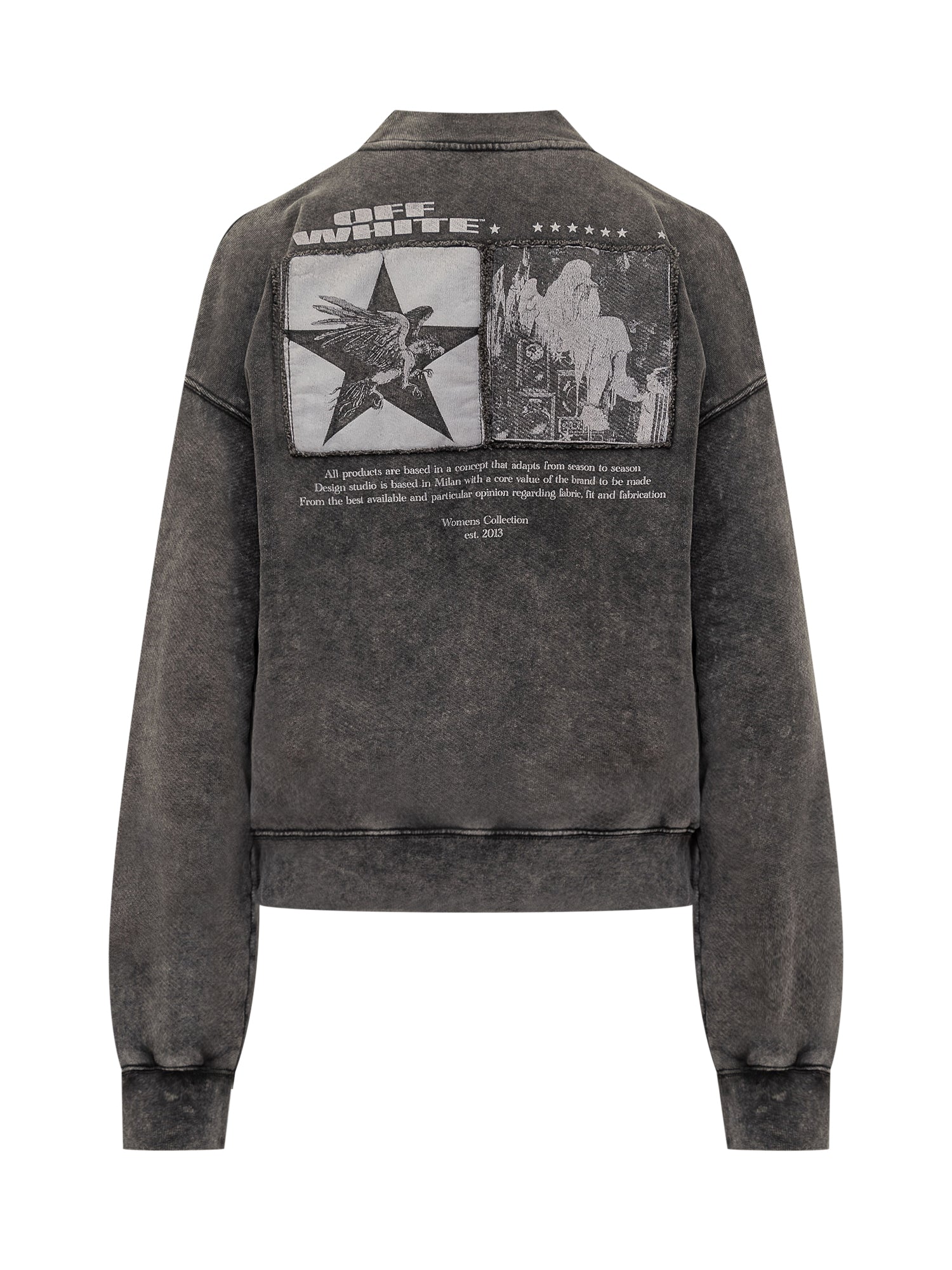 Black Washed Sweatshirt With Logo Off-white оригінал – Купити в Україні – вид ззаду