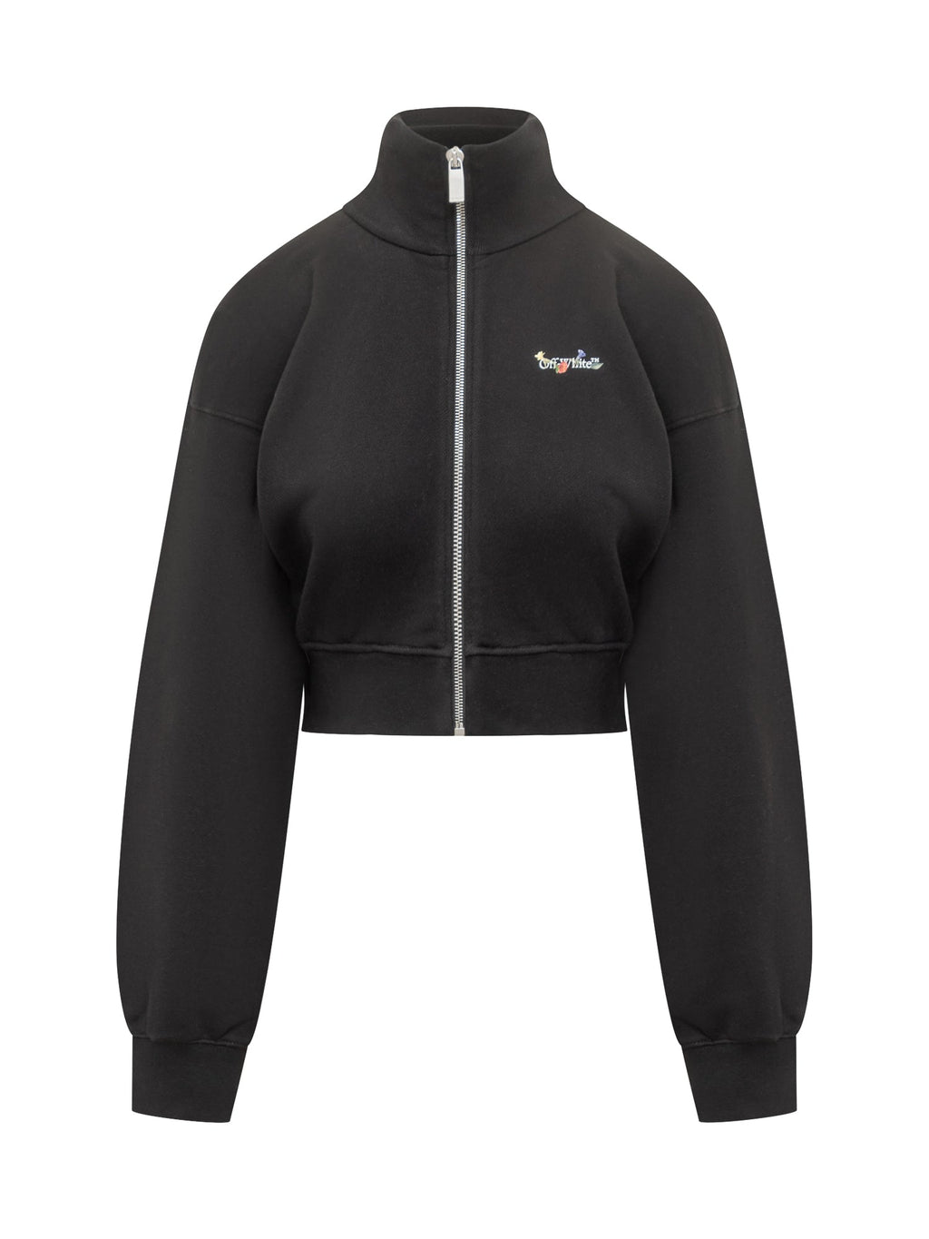 Оригінальна Black Zip Up Cropped Sweatshirt Off-white – боковий вид