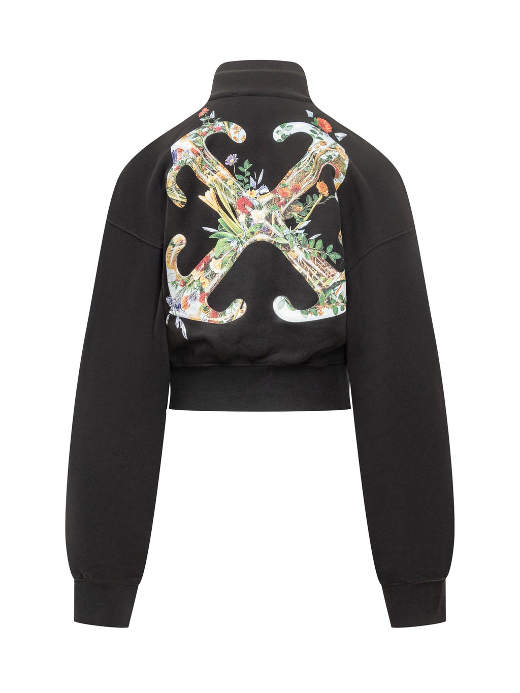 Оригінальна Black Zip Up Cropped Sweatshirt Off-white – вид ззаду