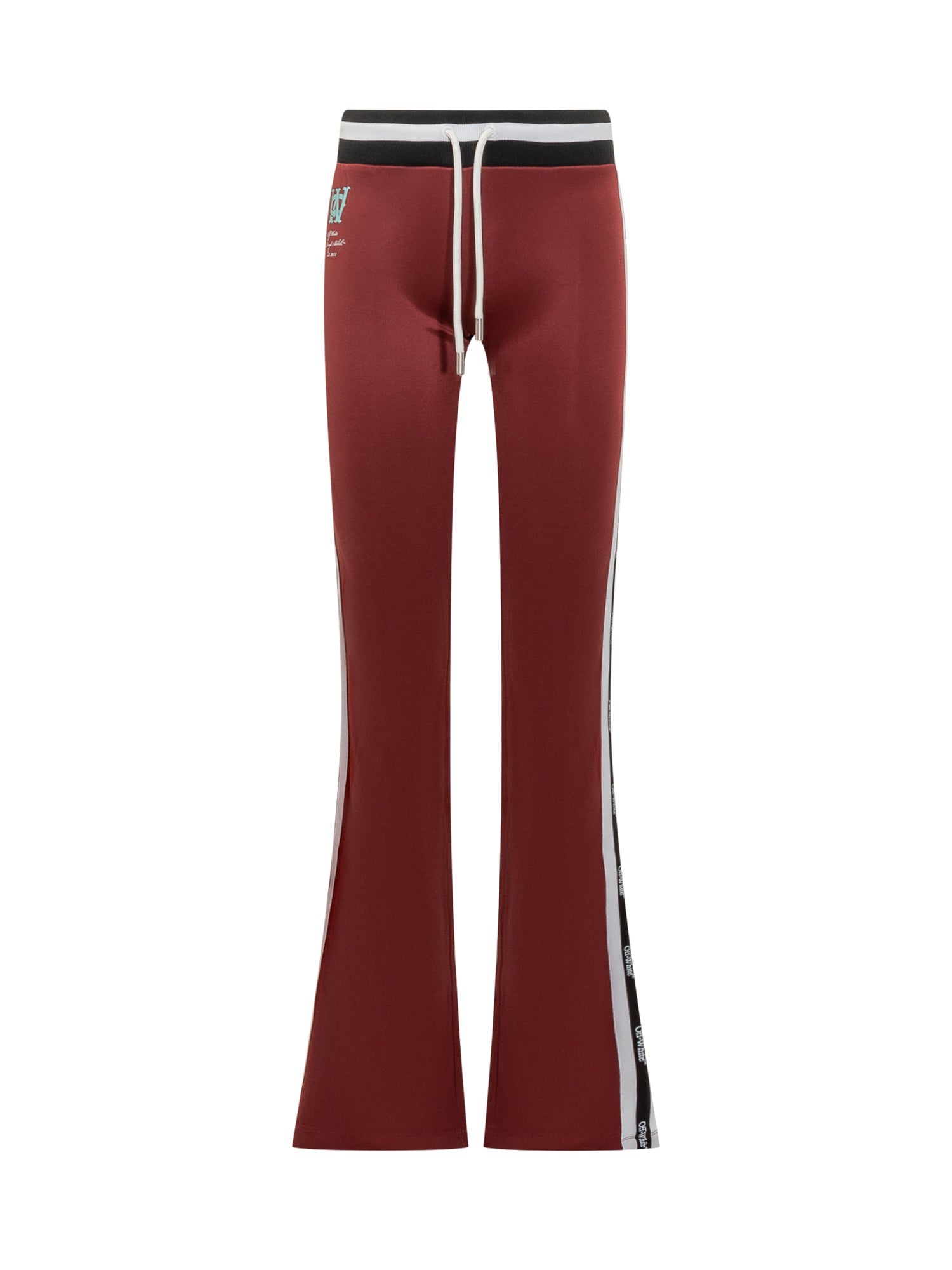 Red Flared Trousers With Drawstring Off-white – Гарантія оригінальності – боковий вид