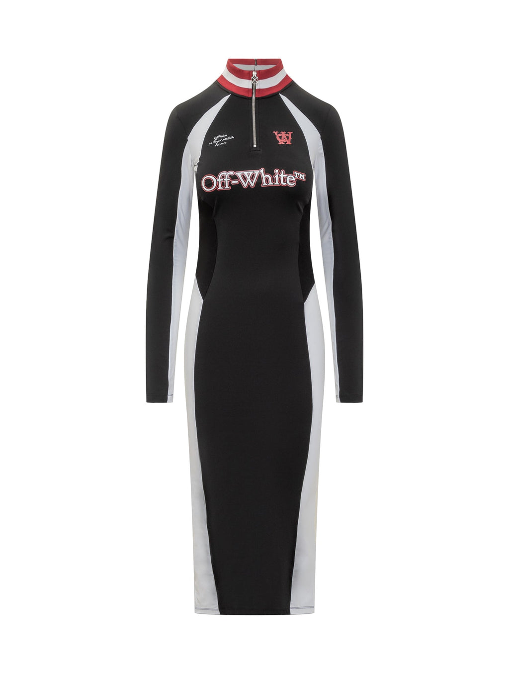 Оригінальна Black MIDI Dress With Zip And Logo Off-white – боковий вид
