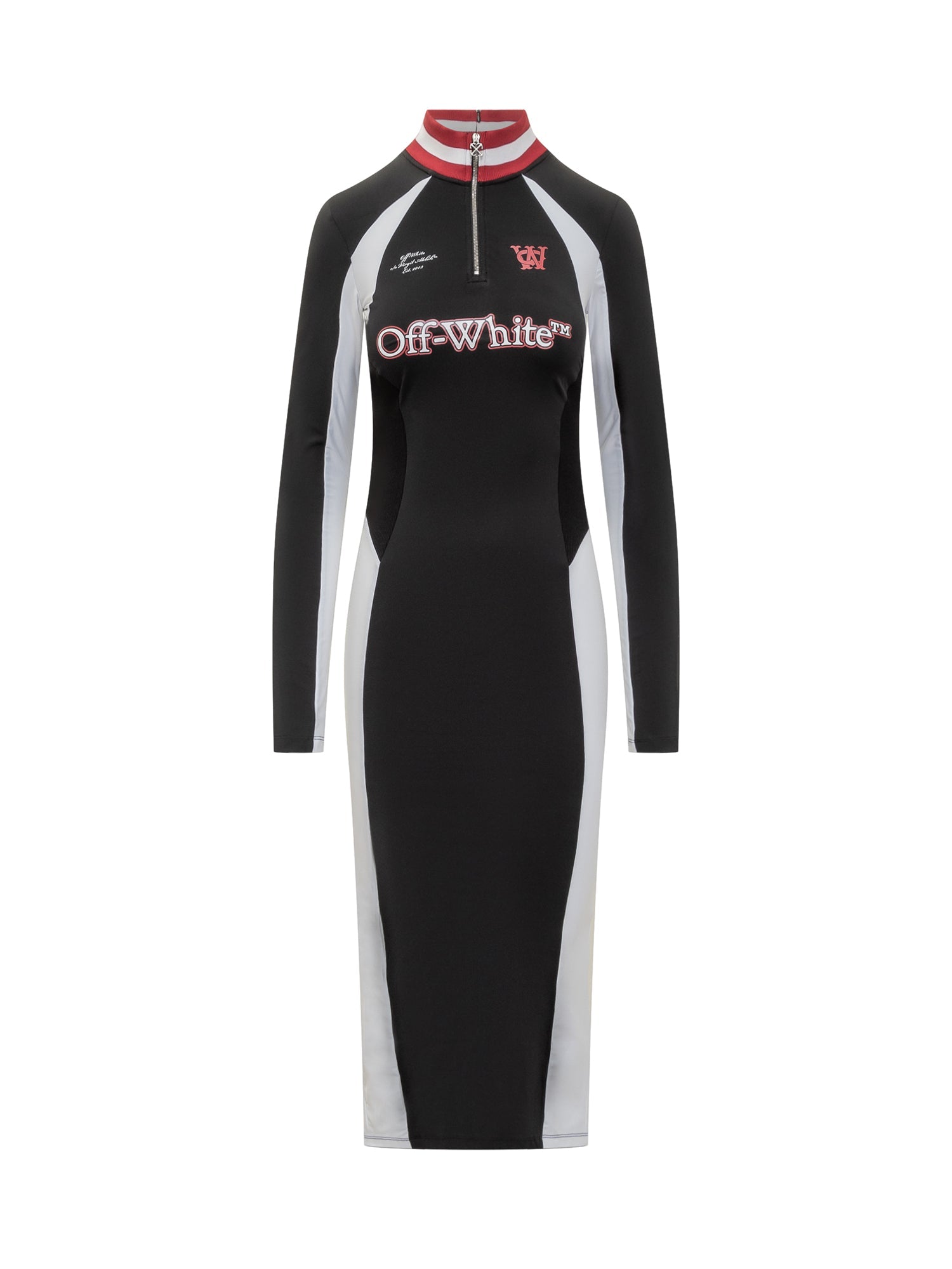 Оригінальна Black MIDI Dress With Zip And Logo Off-white – боковий вид