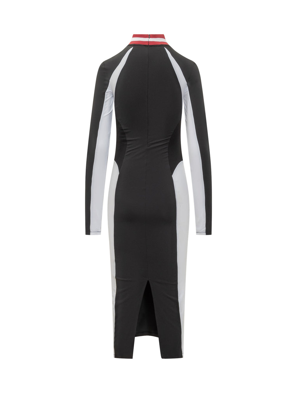 Оригінальна Black MIDI Dress With Zip And Logo Off-white – вид ззаду