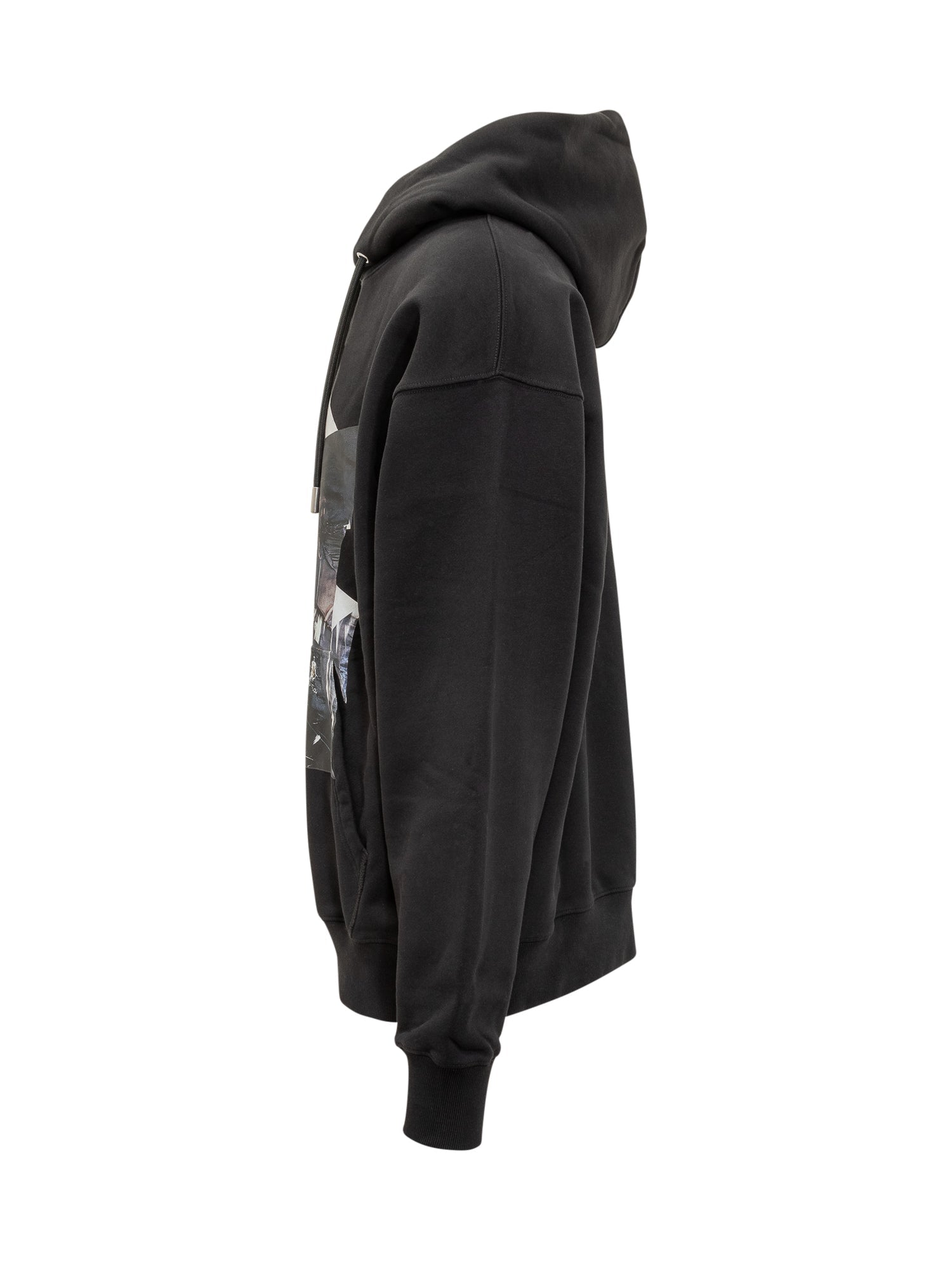 Оригінальна Black Hoodie With Artistic Print Off-white – детальний вид