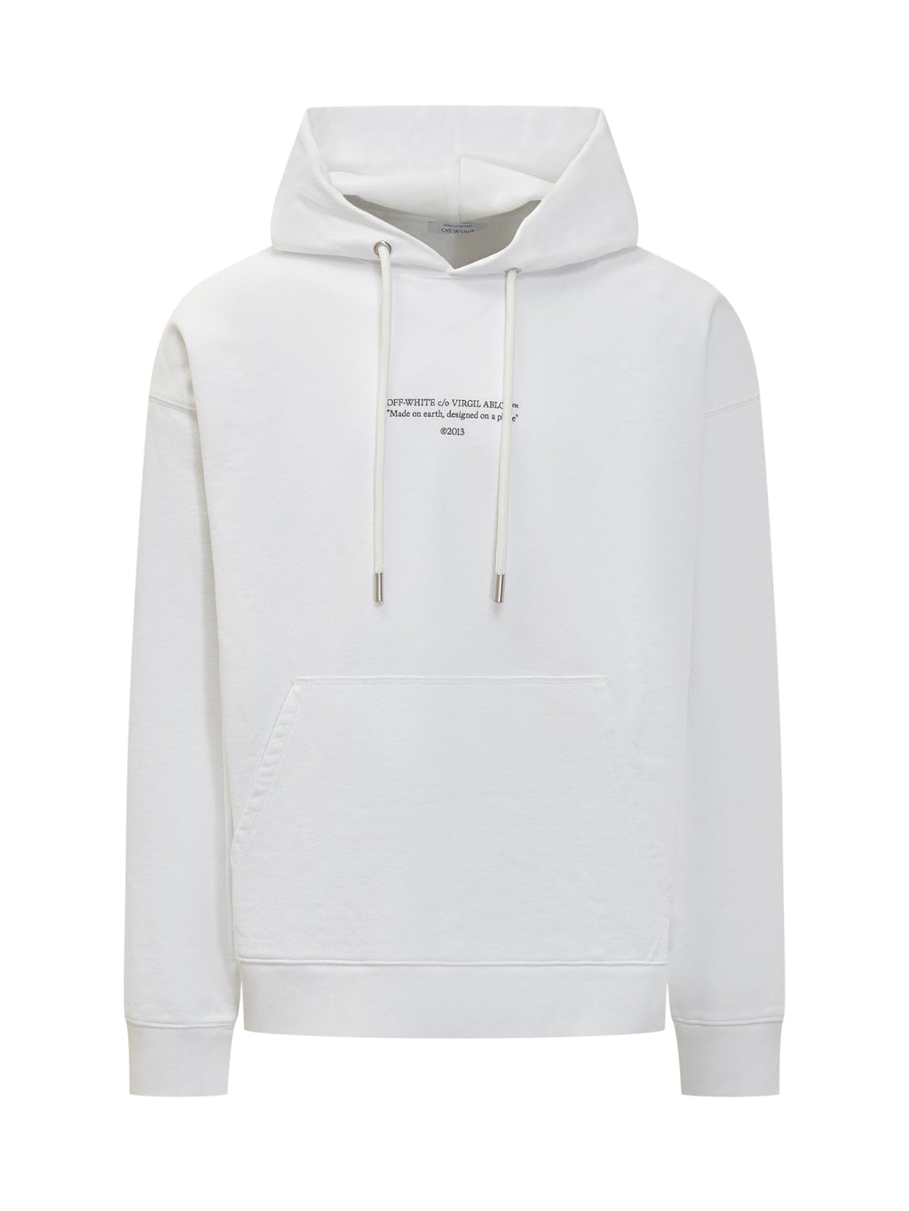 White Hoodie With Logo Print Off-white оригінал – Купити в Україні – боковий вид
