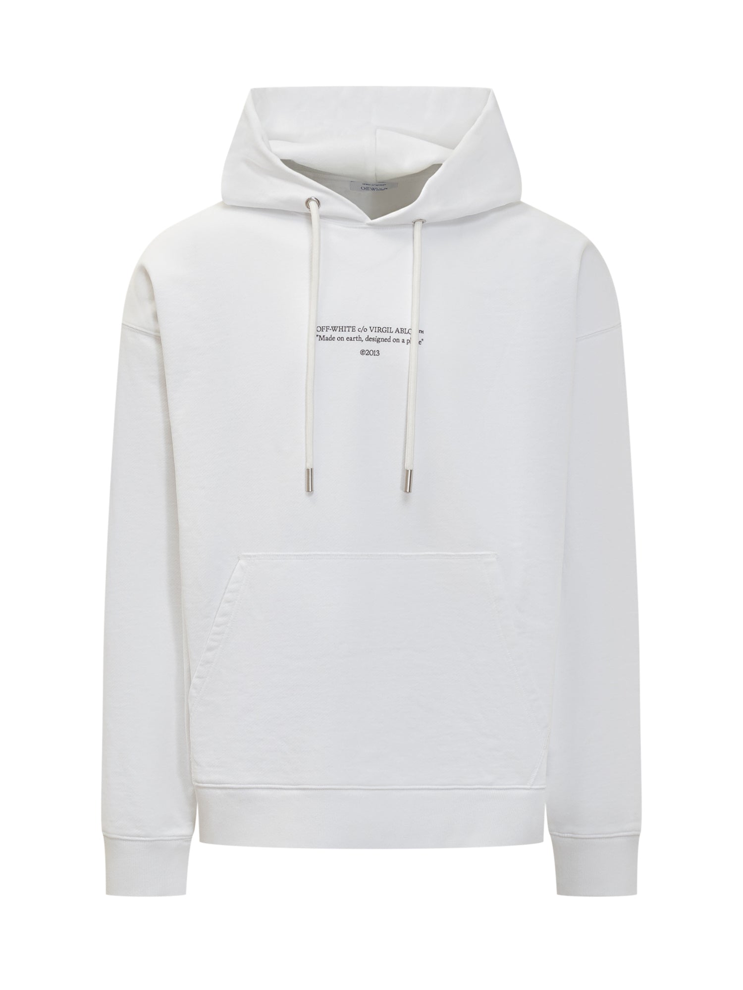 White Hoodie With Logo Print Off-white оригінал – Купити в Україні – боковий вид