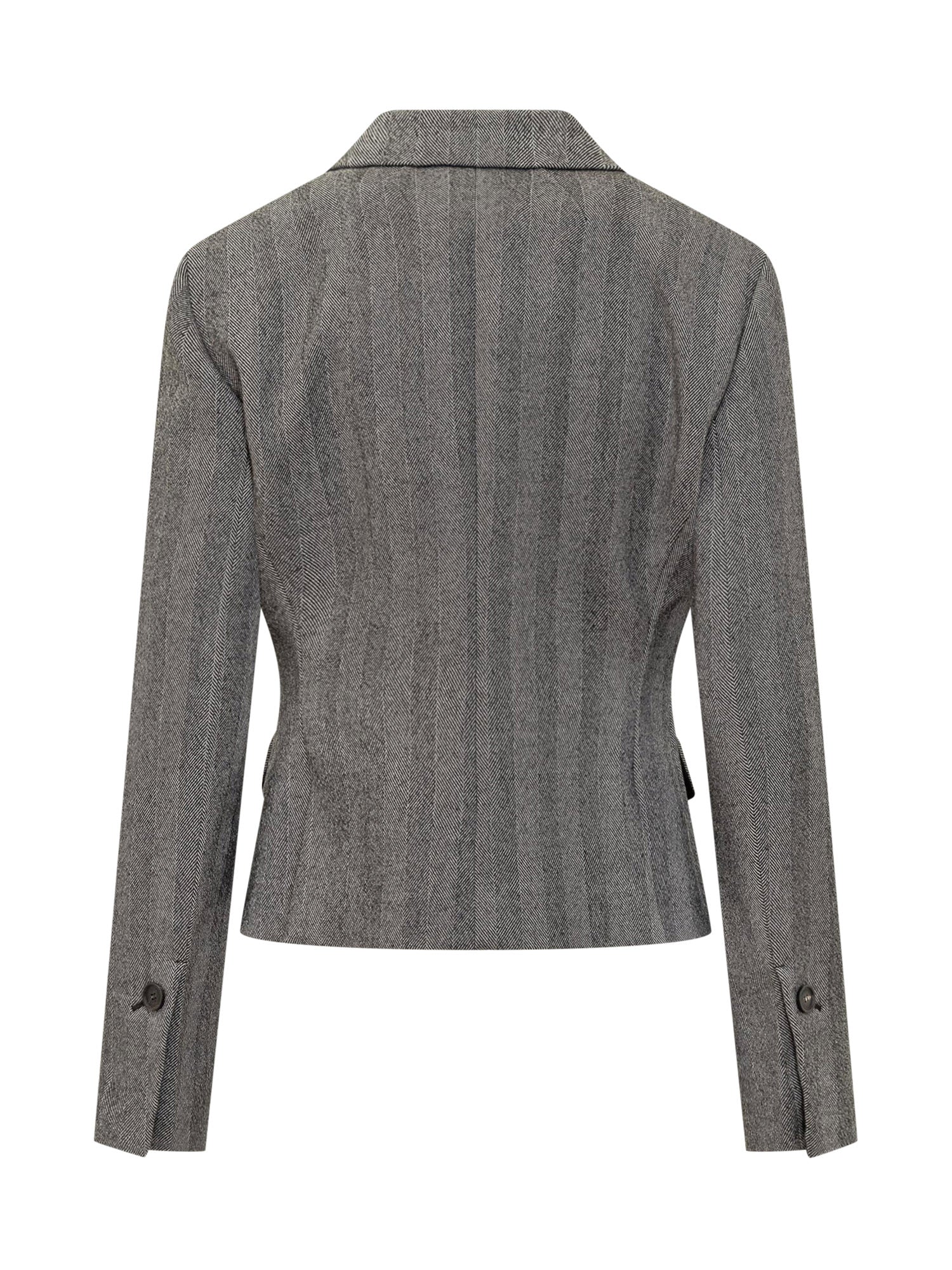 Grey Wool Jacket Salvatore ferragamo оригінал – Купити в Україні – вид ззаду