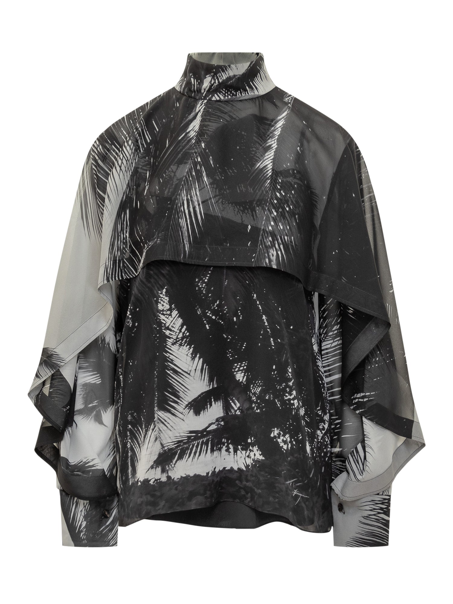 Silk Blouse With Palm Print Salvatore ferragamo – Гарантія оригінальності – боковий вид