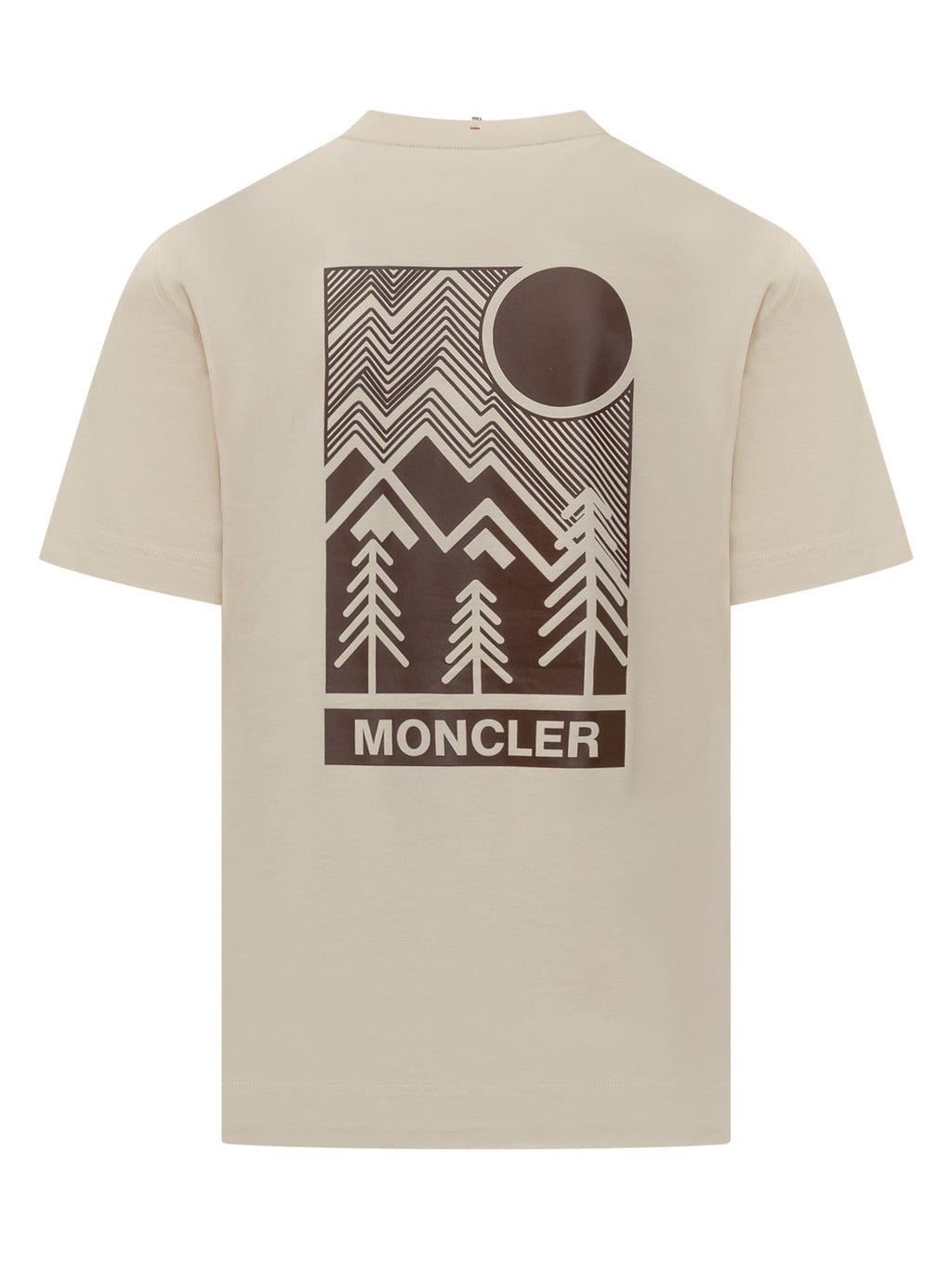Beige Cotton T Shirt With Pocket Logo Moncler – Гарантія оригінальності – вид ззаду