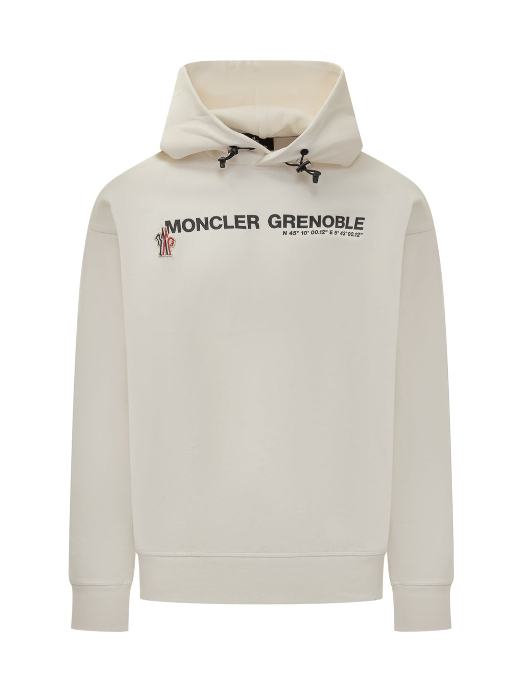 Оригінальна White Hoodie For Men Moncler – боковий вид