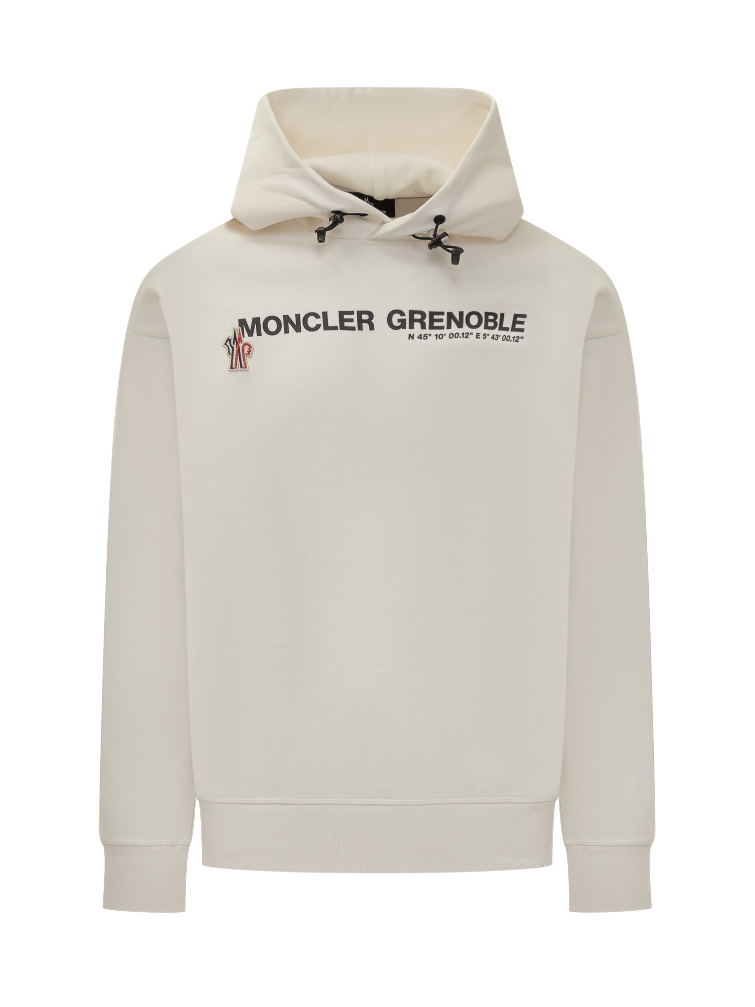 Оригінальна White Hoodie For Men Moncler – боковий вид