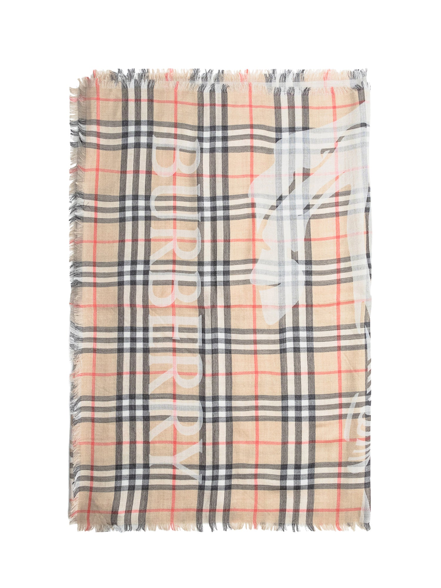 Оригінальна Check Pattern Scarf With Logo Burberry – боковий вид