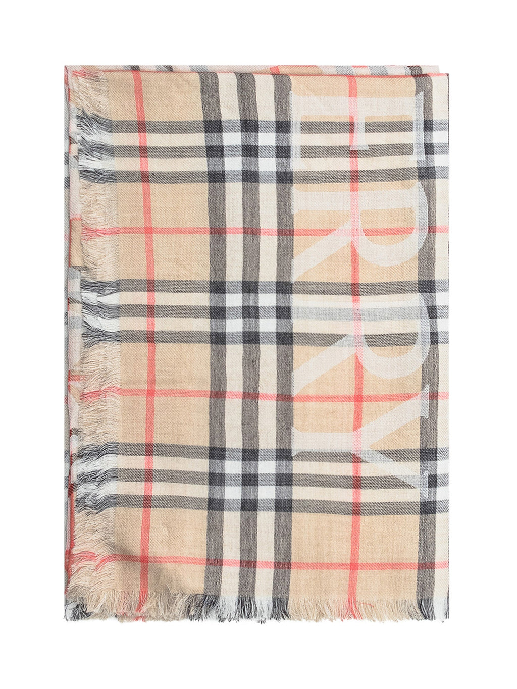 Оригінальна Check Pattern Scarf With Logo Burberry – вид ззаду