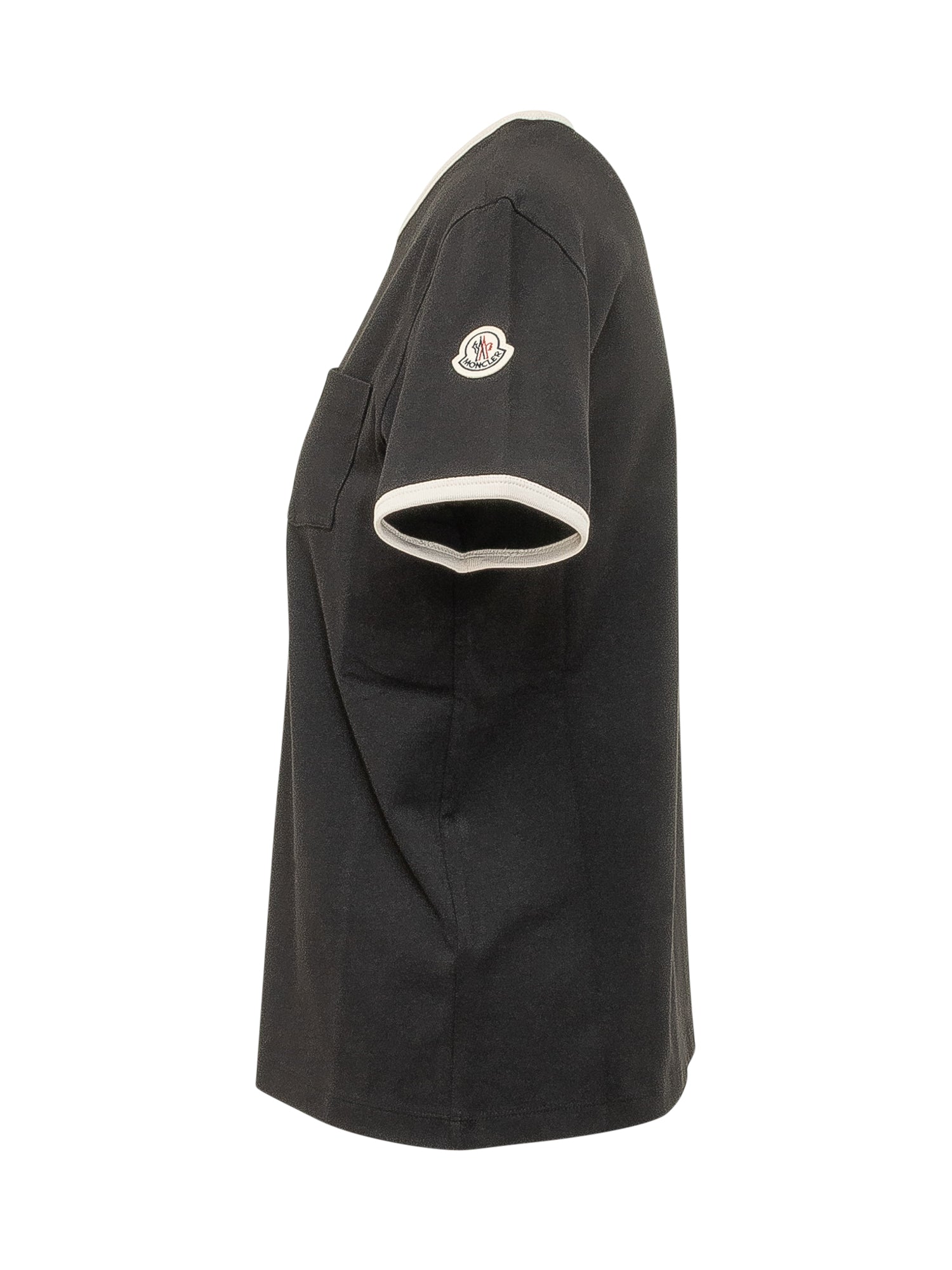 T-Shirt With Contrast Trims And Chest Pocket Moncler оригінал – Купити в Україні – детальний вид