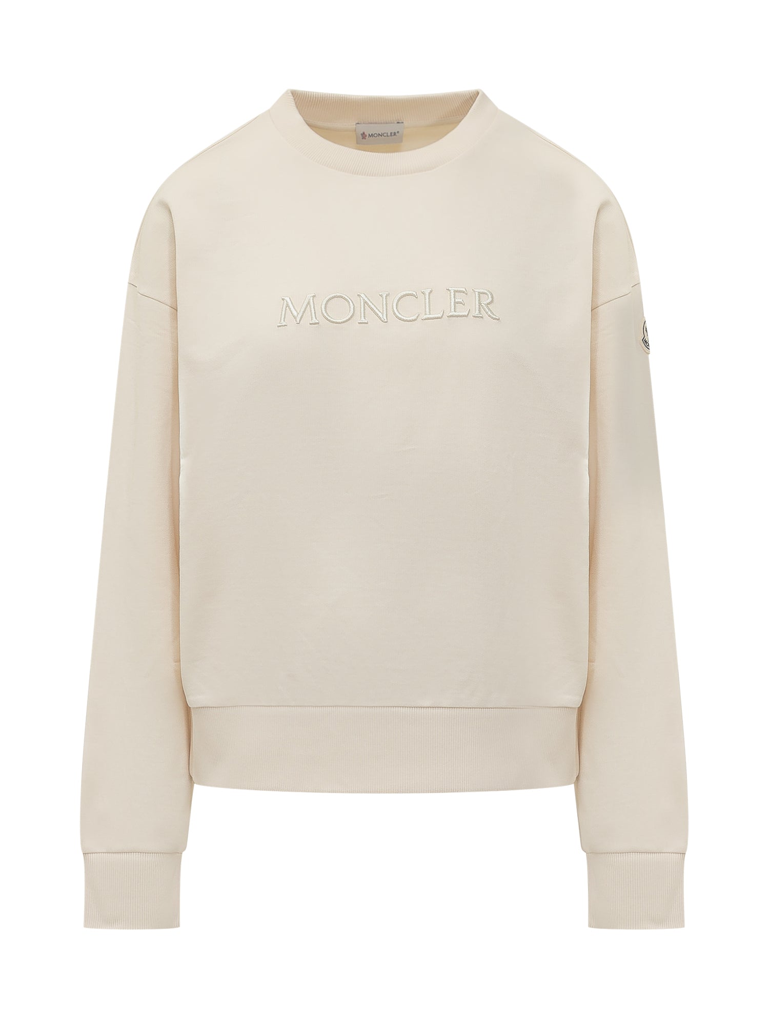 Crewneck Sweatshirt With Front Embroidery Moncler оригінал – Купити в Україні – боковий вид