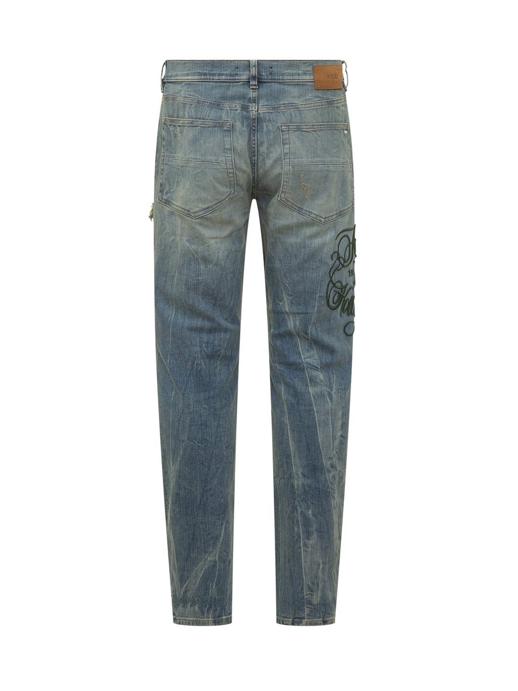Slim Jeans With Rips And Embroidery Amiri – Гарантія оригінальності – вид ззаду