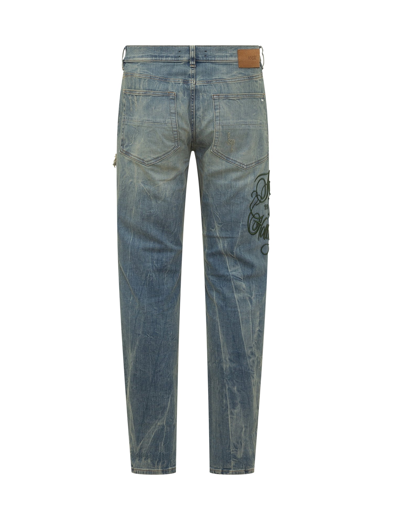 Slim Jeans With Rips And Embroidery Amiri – Гарантія оригінальності – вид ззаду