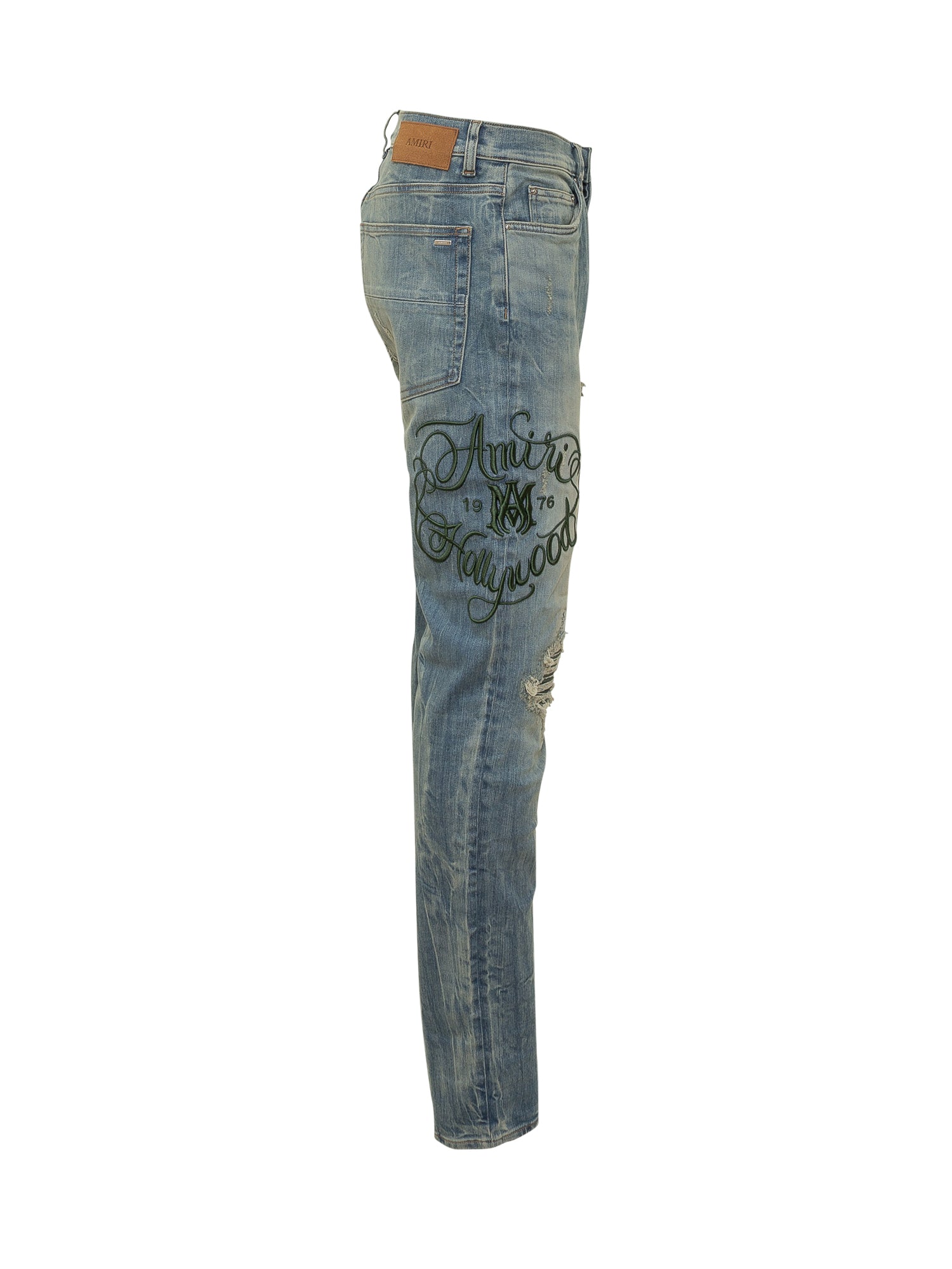 Slim Jeans With Rips And Embroidery Amiri – Гарантія оригінальності – детальний вид