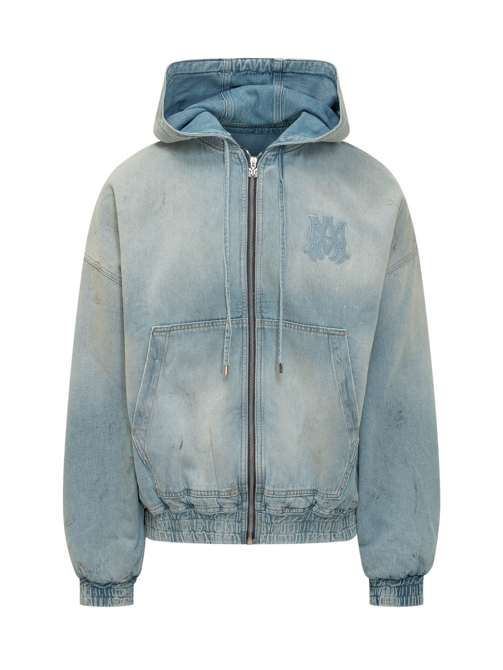 Denim Zip Hoodie With Hood And Kangaroo Pocket Amiri – Гарантія оригінальності – боковий вид
