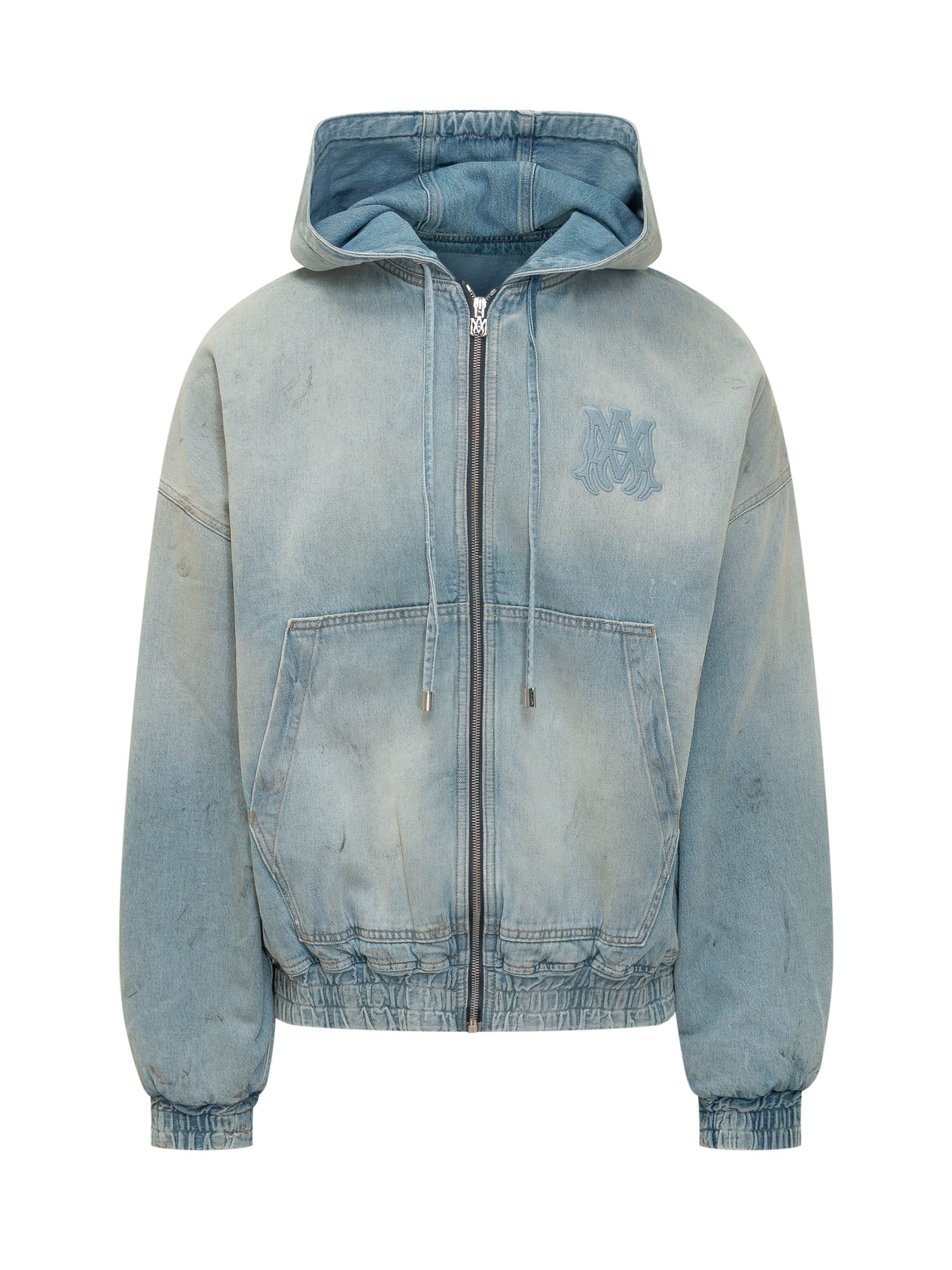 Denim Zip Hoodie With Hood And Kangaroo Pocket Amiri – Гарантія оригінальності – боковий вид