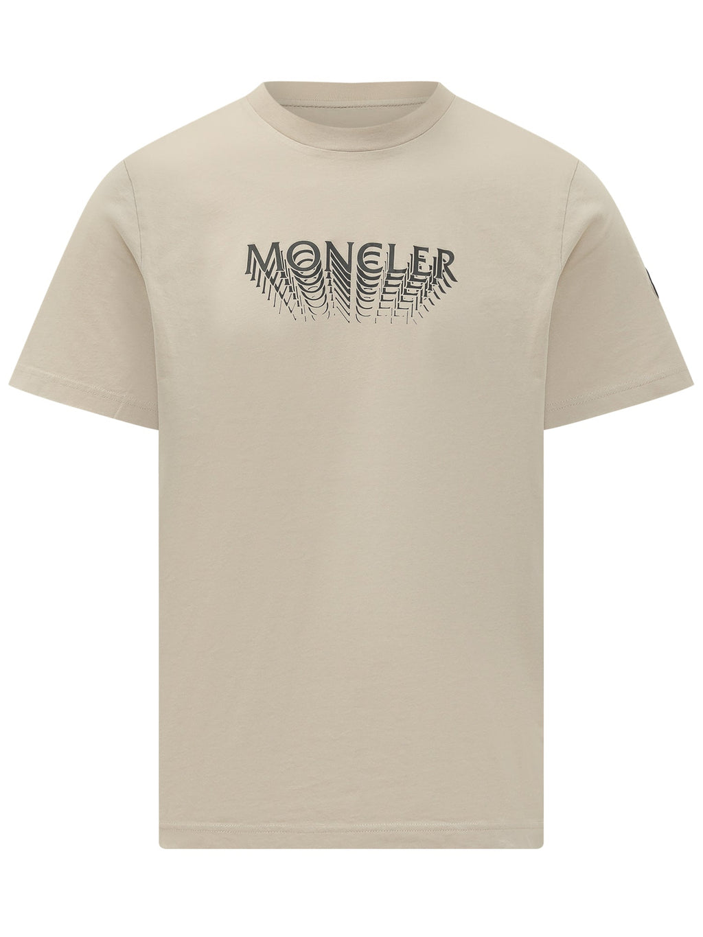 Short-Sleeve Cotton T-Shirt With Logo Moncler оригінал – Купити в Україні – боковий вид