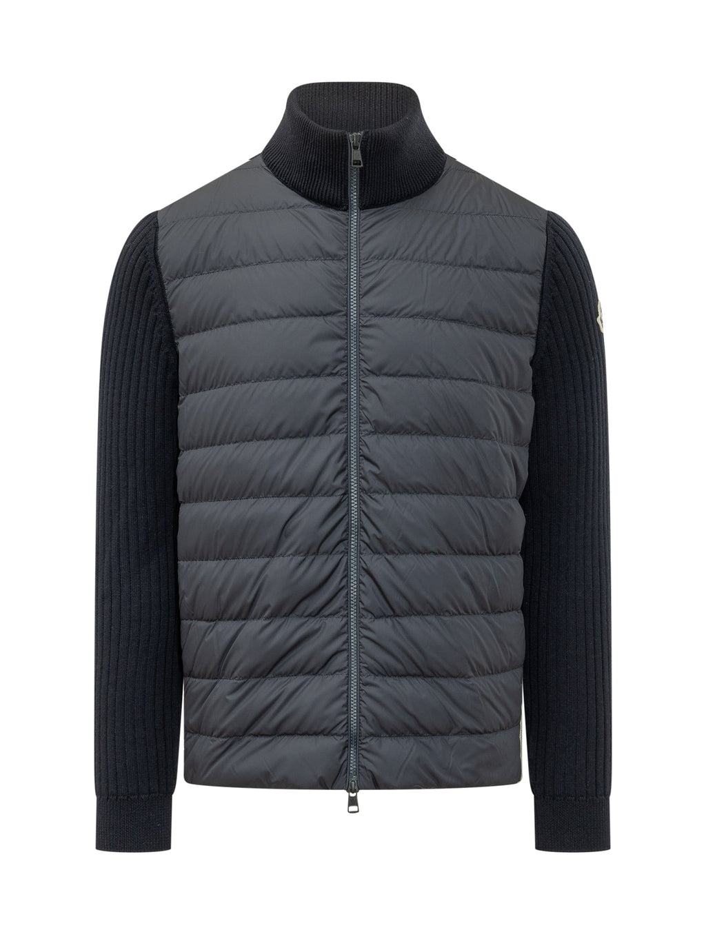 Оригінальна Tricot Cardigan With Padded Front Panel Moncler – боковий вид