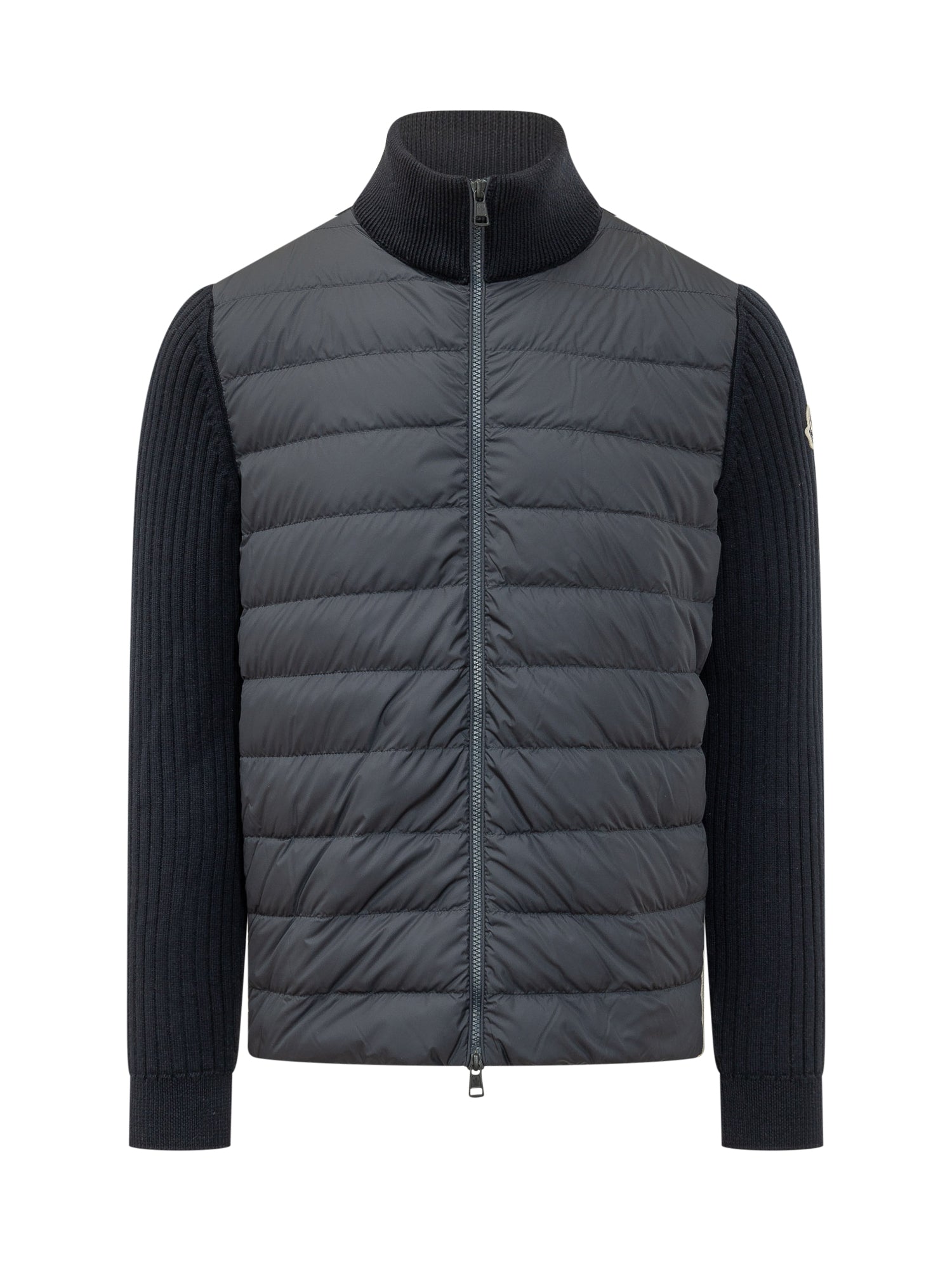 Оригінальна Tricot Cardigan With Padded Front Panel Moncler – боковий вид
