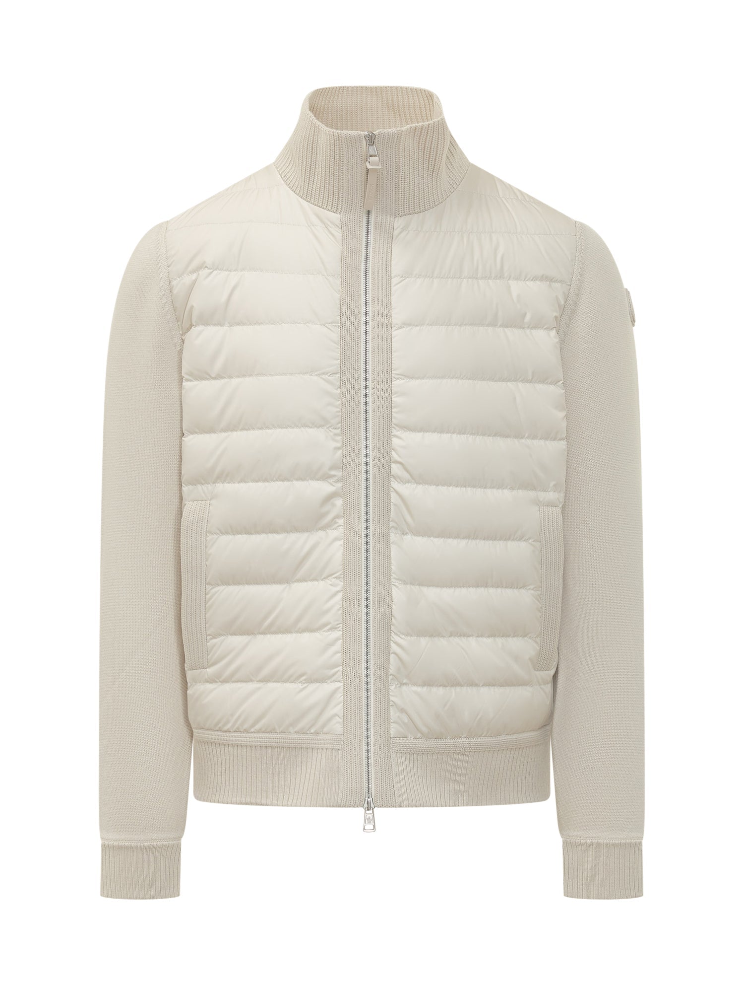 Оригінальна Tricot Cardigan With Padded Front Panel Moncler – боковий вид