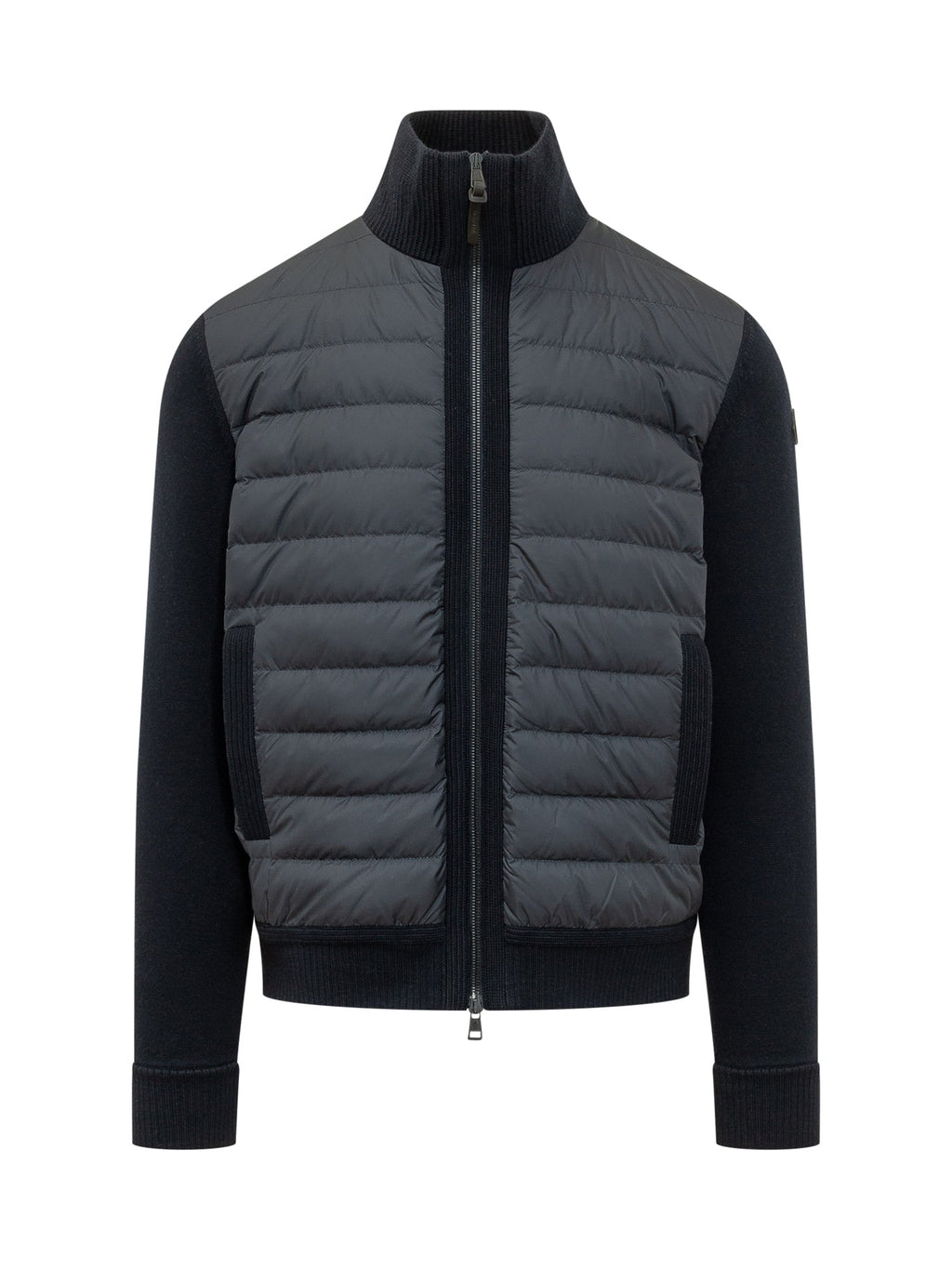 Оригінальна Tricot Cardigan With Padded Front Panel Moncler – боковий вид