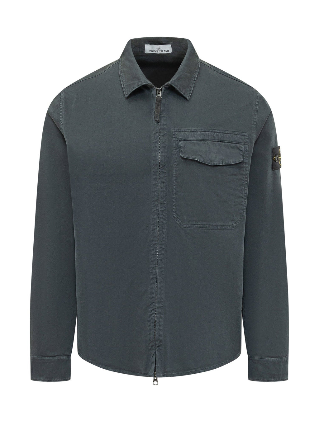 Zip-Up Overshirt With Chest Pocket Stone island – Гарантія оригінальності – боковий вид