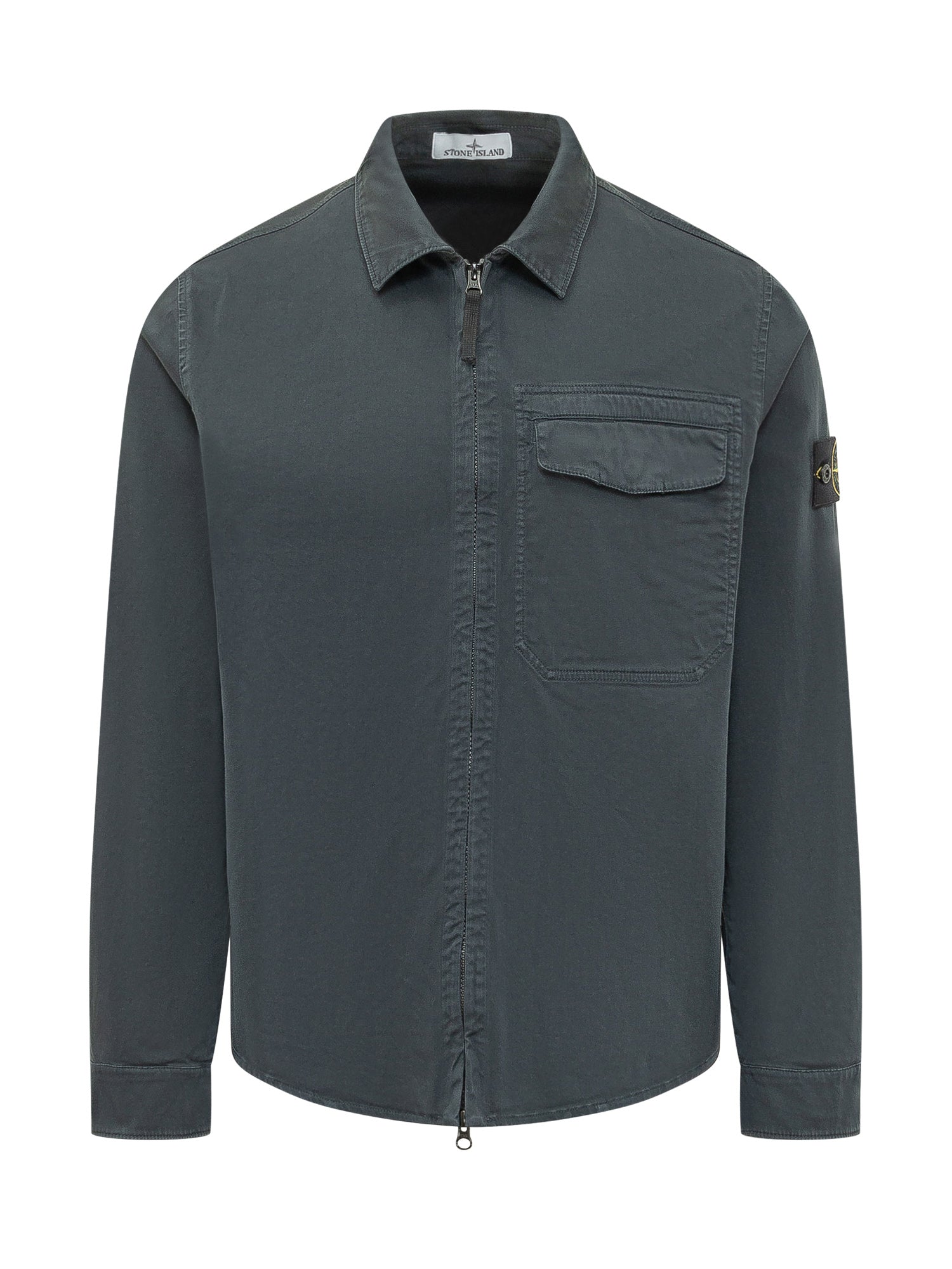 Zip-Up Overshirt With Chest Pocket Stone island – Гарантія оригінальності – боковий вид